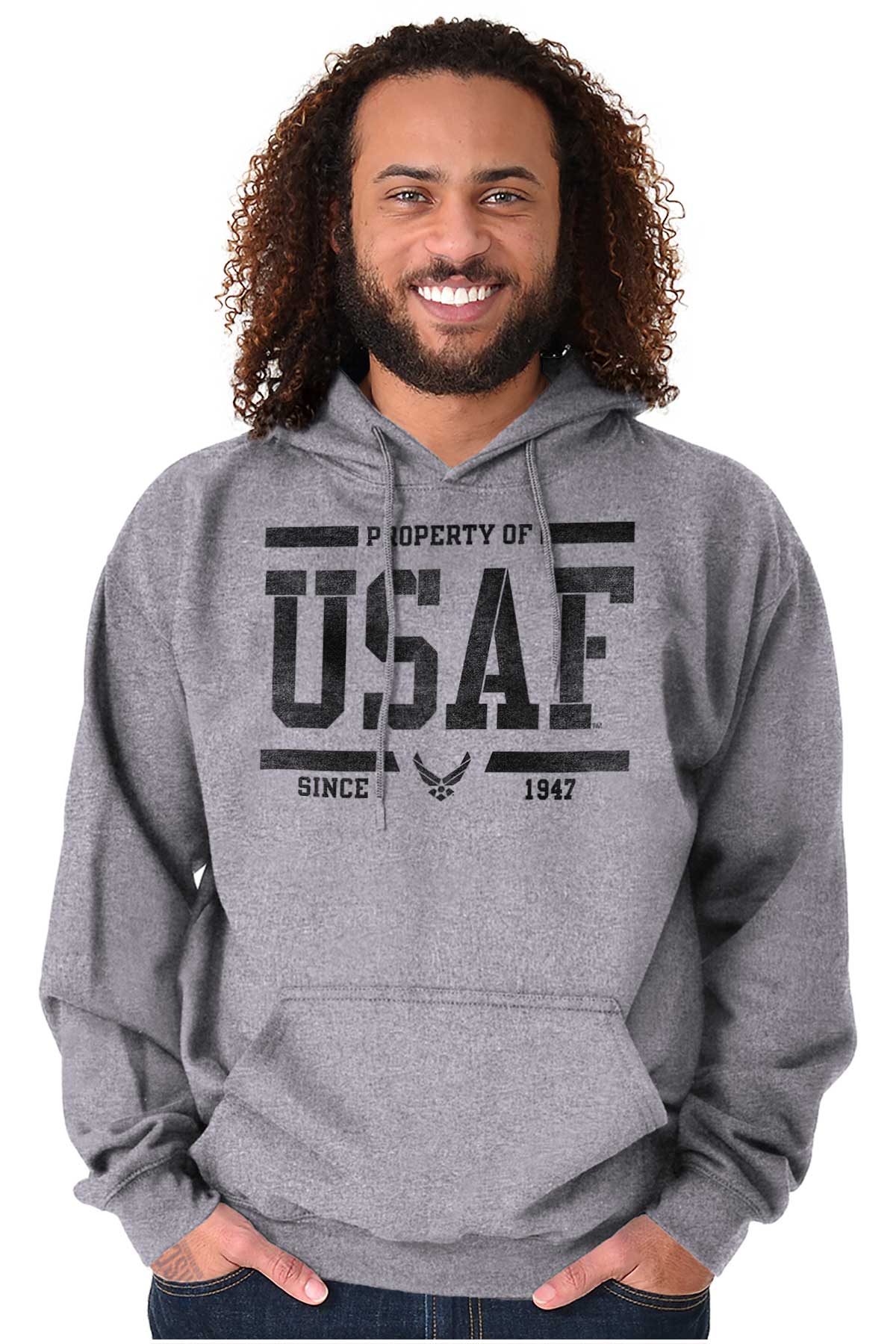 Property of USAF Hoodie-Direct To Garment Print-Brisco Apparel