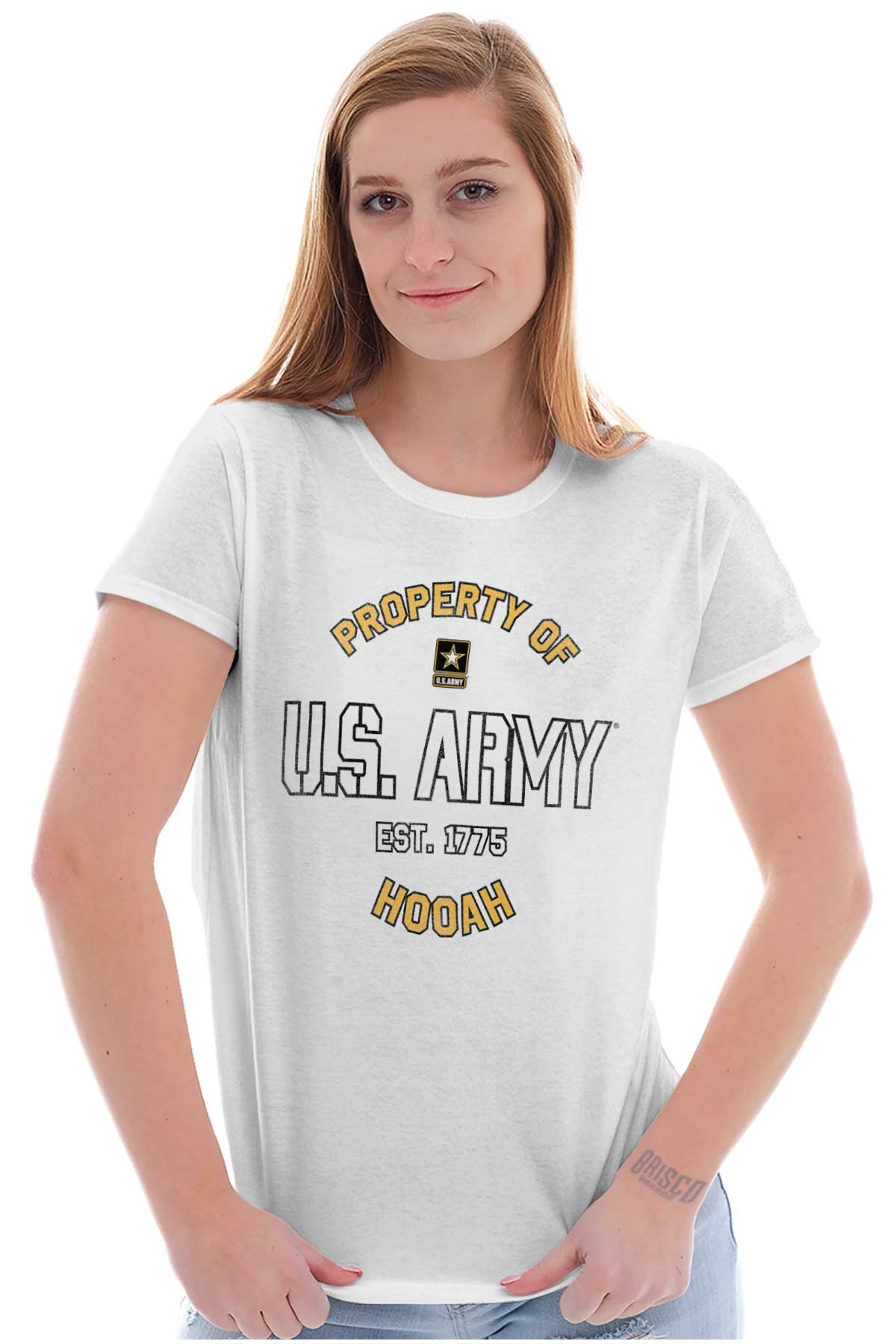 Property of Army Ladies T Shirt-Direct To Garment Print-Brisco Apparel