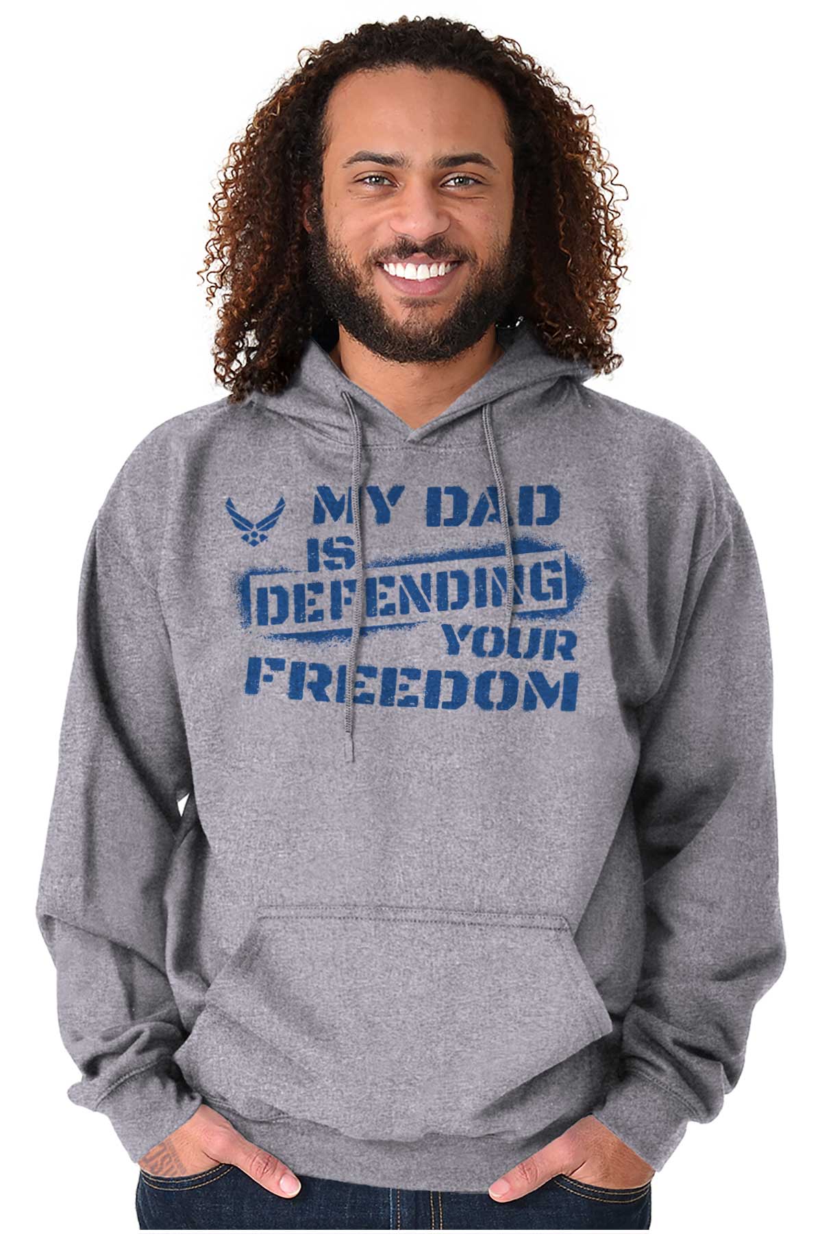 Dad Air Force Hoodie-Direct To Garment Print-Brisco Apparel