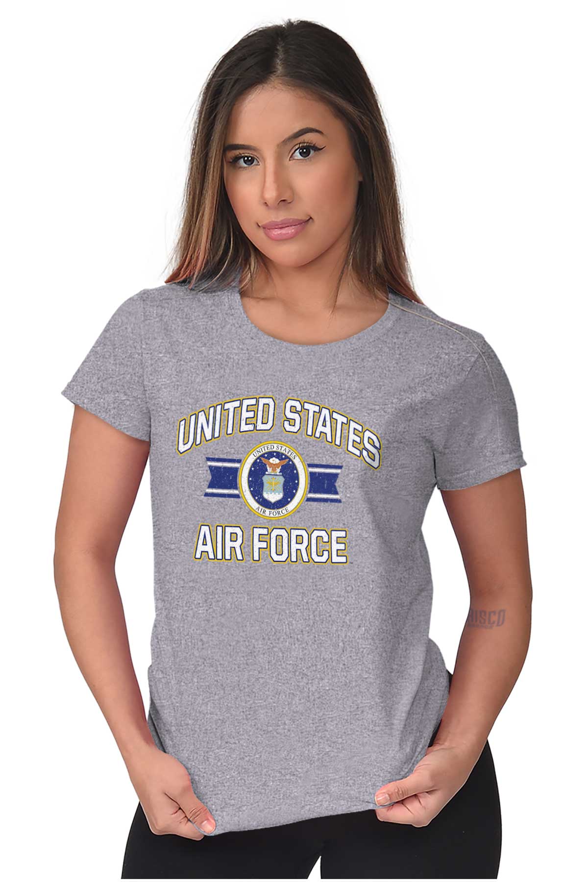USAF Crest Ladies T Shirt-Direct To Garment Print-Brisco Apparel
