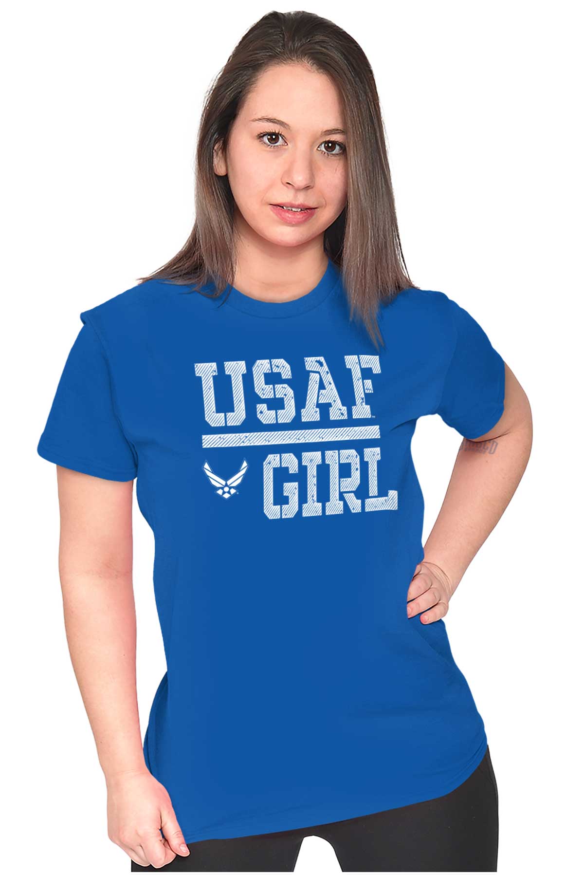 USAF Girl Ladies T Shirt-Direct To Garment Print-Brisco Apparel
