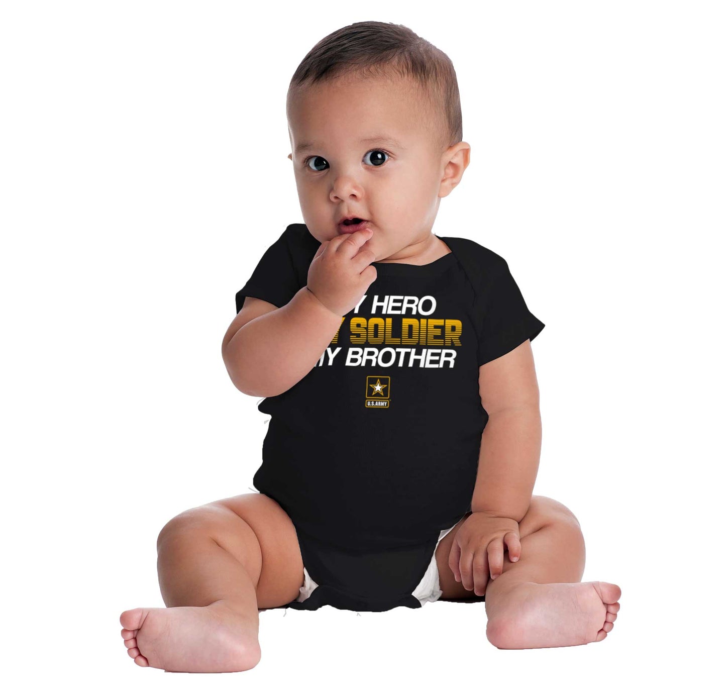 Hero Soldier Brother Romper Bodysuit-Direct To Garment Print-Brisco Apparel