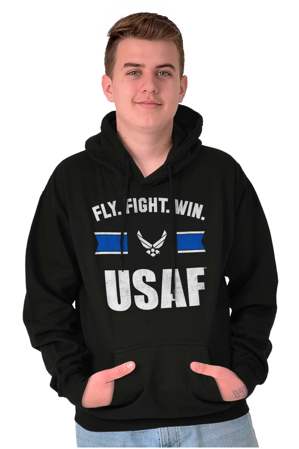 USAF Fight Hoodie-Direct To Garment Print-Brisco Apparel