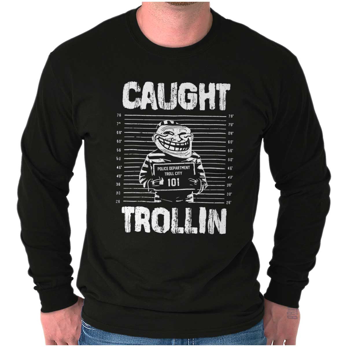 Troll Face Caught Long Sleeve T Shirt | Troll Face | Brisco