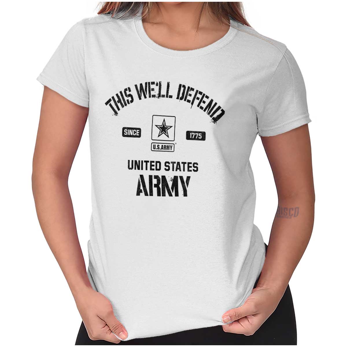 We'll Defend Ladies T Shirt-Direct To Garment Print-Brisco Apparel