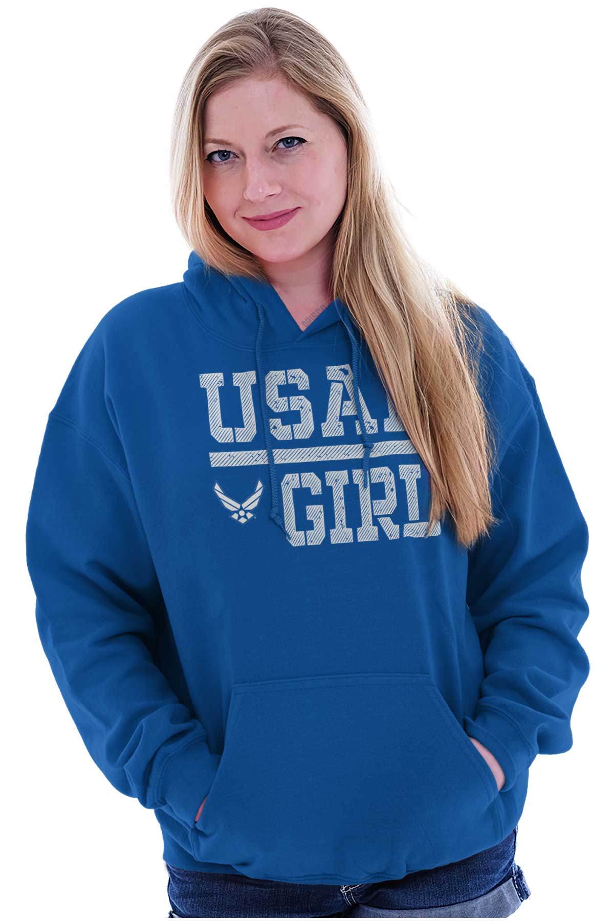 USAF Girl Hoodie-Direct To Garment Print-Brisco Apparel