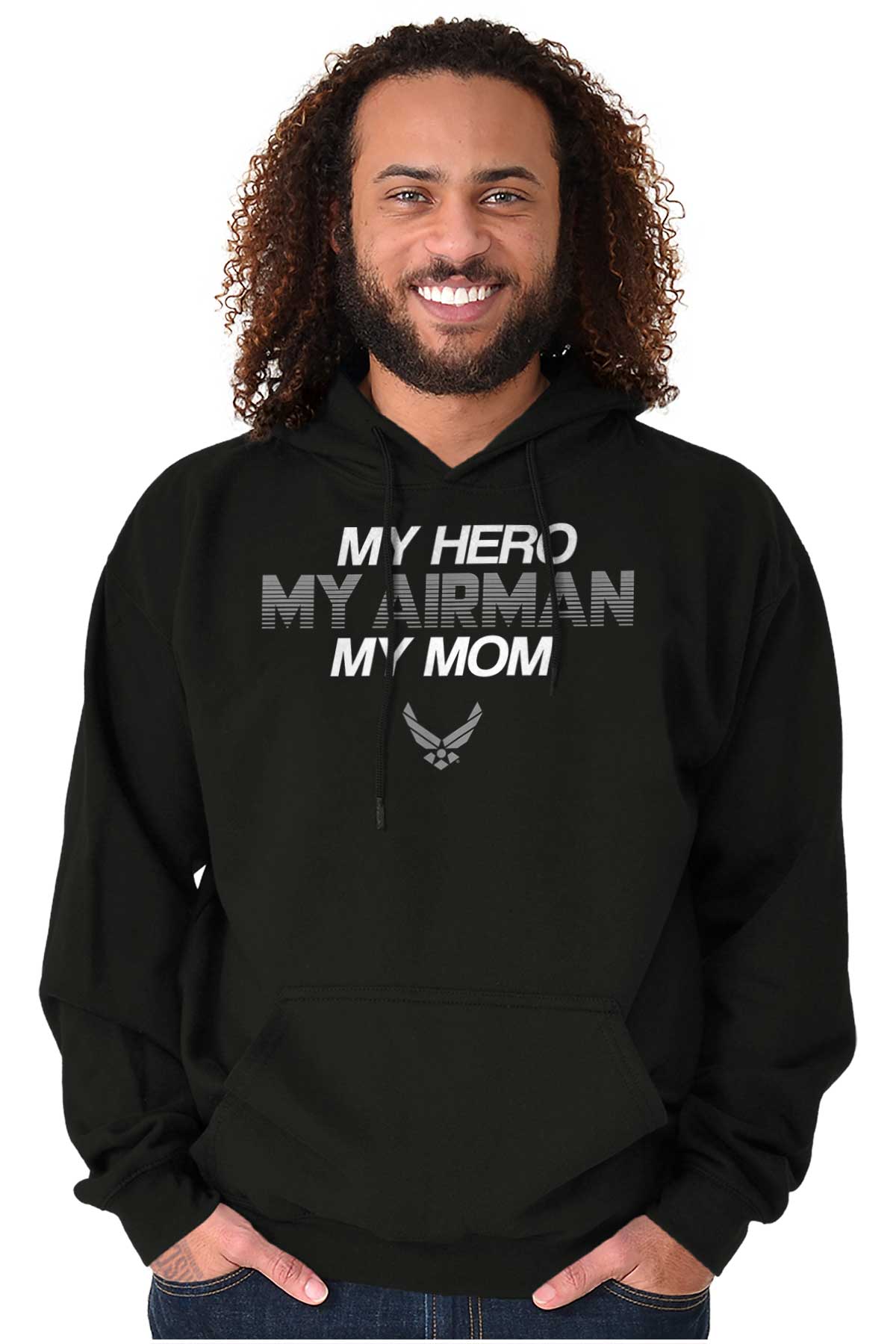 My Airman Mom Hoodie-Direct To Garment Print-Brisco Apparel