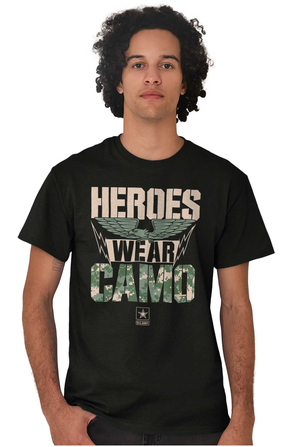 Camo Army T Shirt-Direct To Garment Print-Brisco Apparel