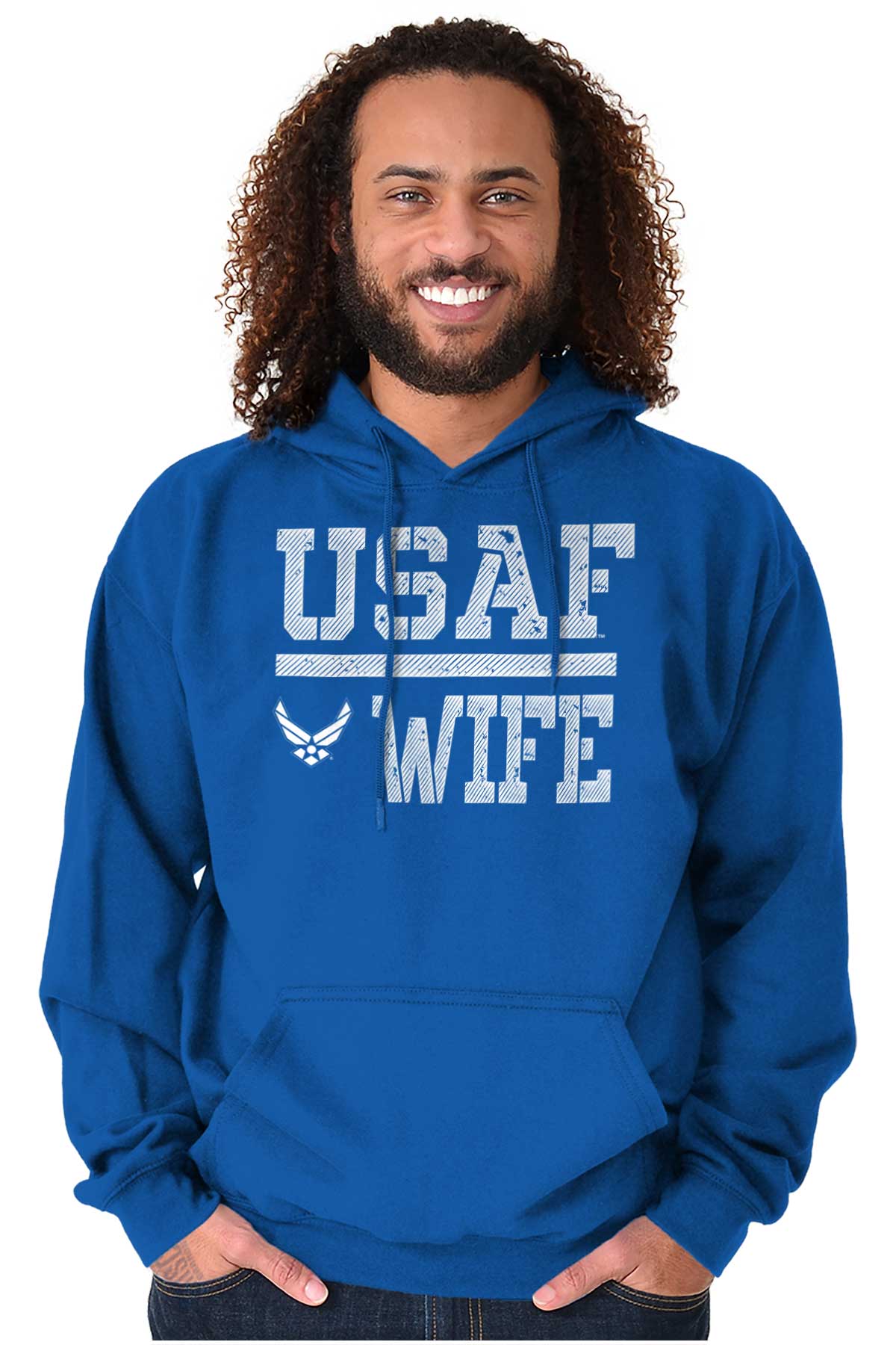 USAF Wife Hoodie-Direct To Garment Print-Brisco Apparel