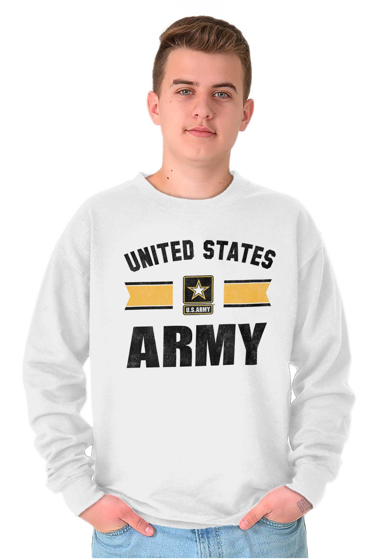 United States Army Crewneck Sweatshirt-Direct To Garment Print-Brisco Apparel