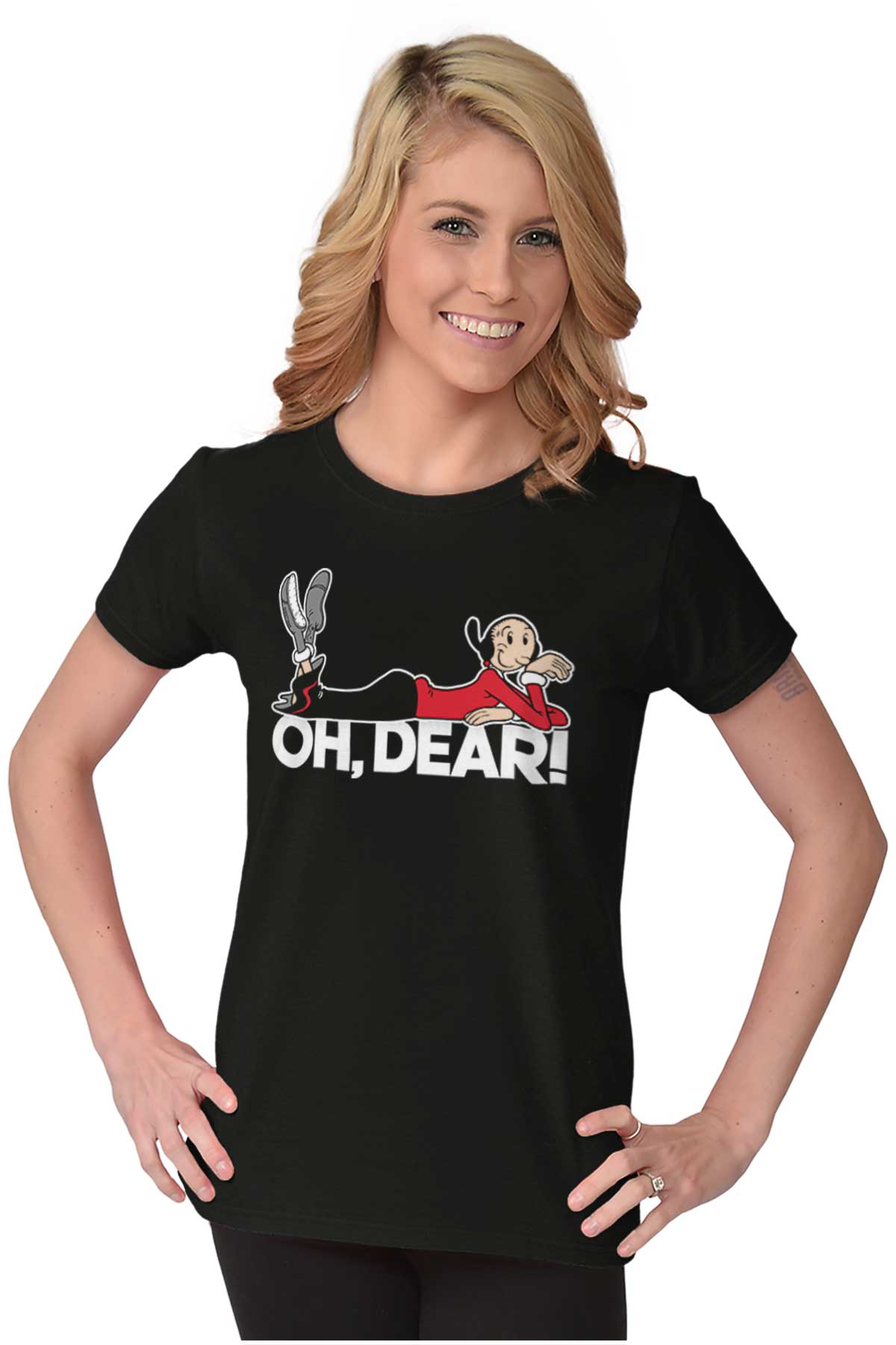 Oh Dear Olive Ladies T Shirt-Direct To Garment Print-Brisco Apparel