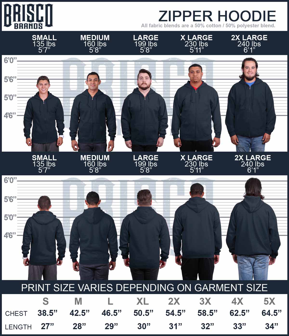 American Muscle Zip Hoodie-Direct To Garment Print-Brisco Apparel