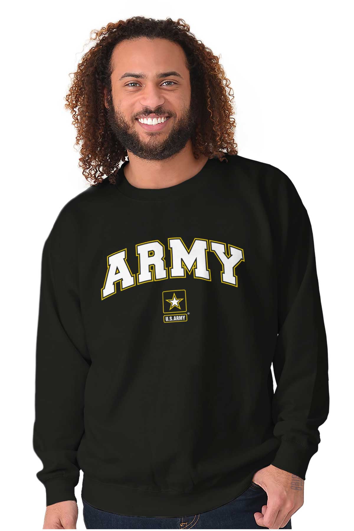 US Army Logo Crewneck Sweatshirt-Direct To Garment Print-Brisco Apparel