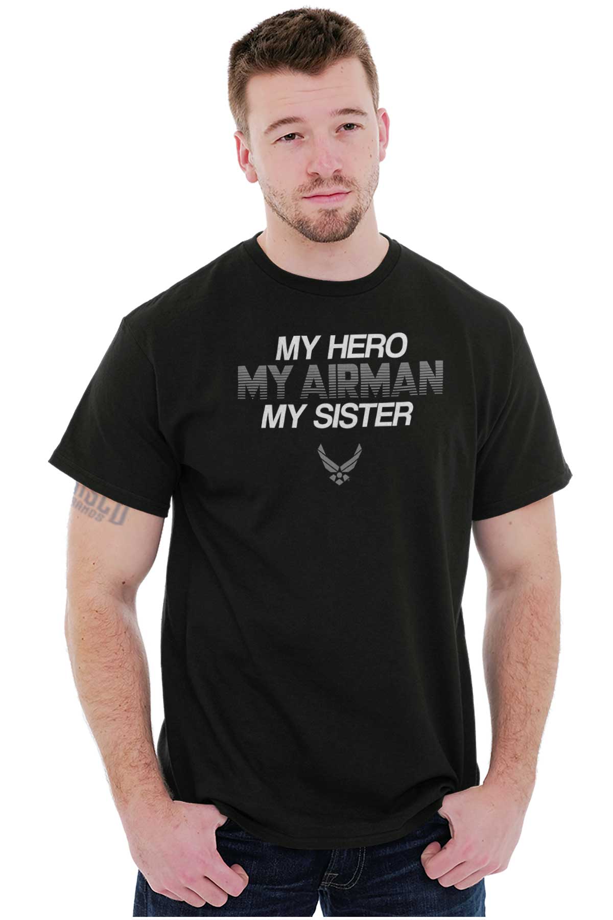 My Airman Sister T Shirt-Direct To Garment Print-Brisco Apparel