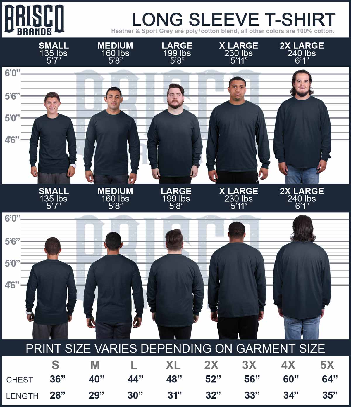 Nothing But Muscle Long Sleeve T Shirt-Direct To Garment Print-Brisco Apparel