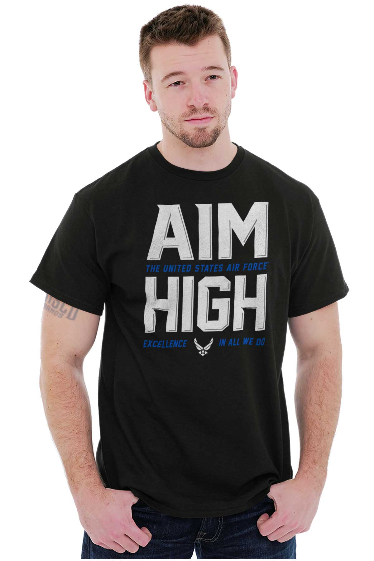Aim High Excellence T Shirt-Direct To Garment Print-Brisco Apparel