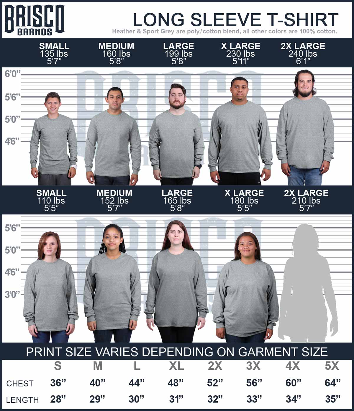 Never Back Down Long Sleeve T Shirt-Direct To Garment Print-Brisco Apparel