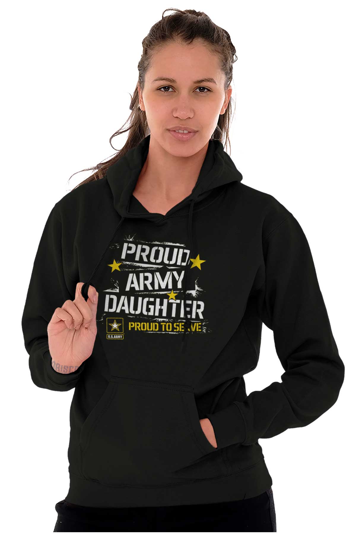 Proud Army Daughter Hoodie-Direct To Garment Print-Brisco Apparel