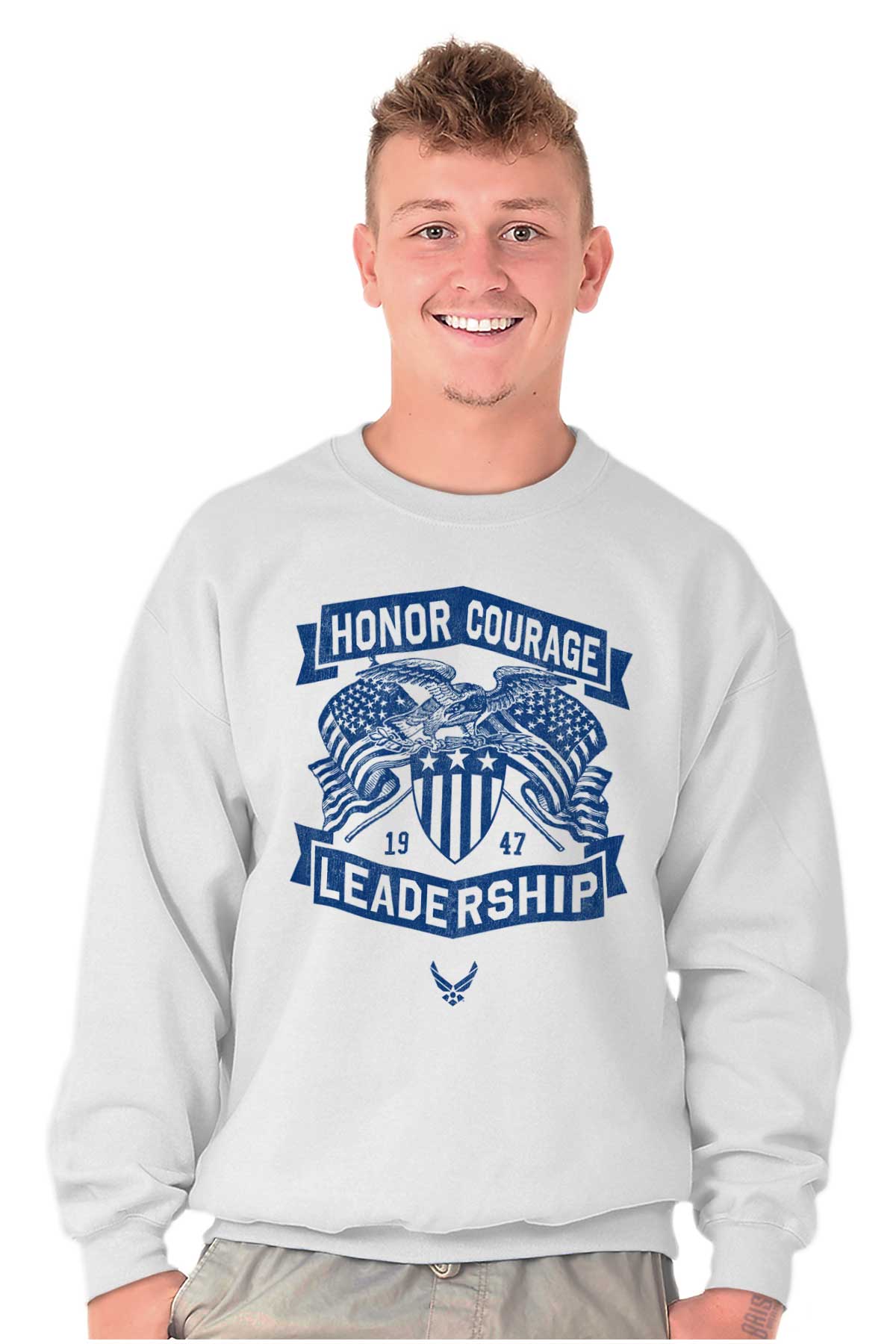 Leadership Honor Courage Crewneck Sweatshirt-Direct To Garment Print-Brisco Apparel