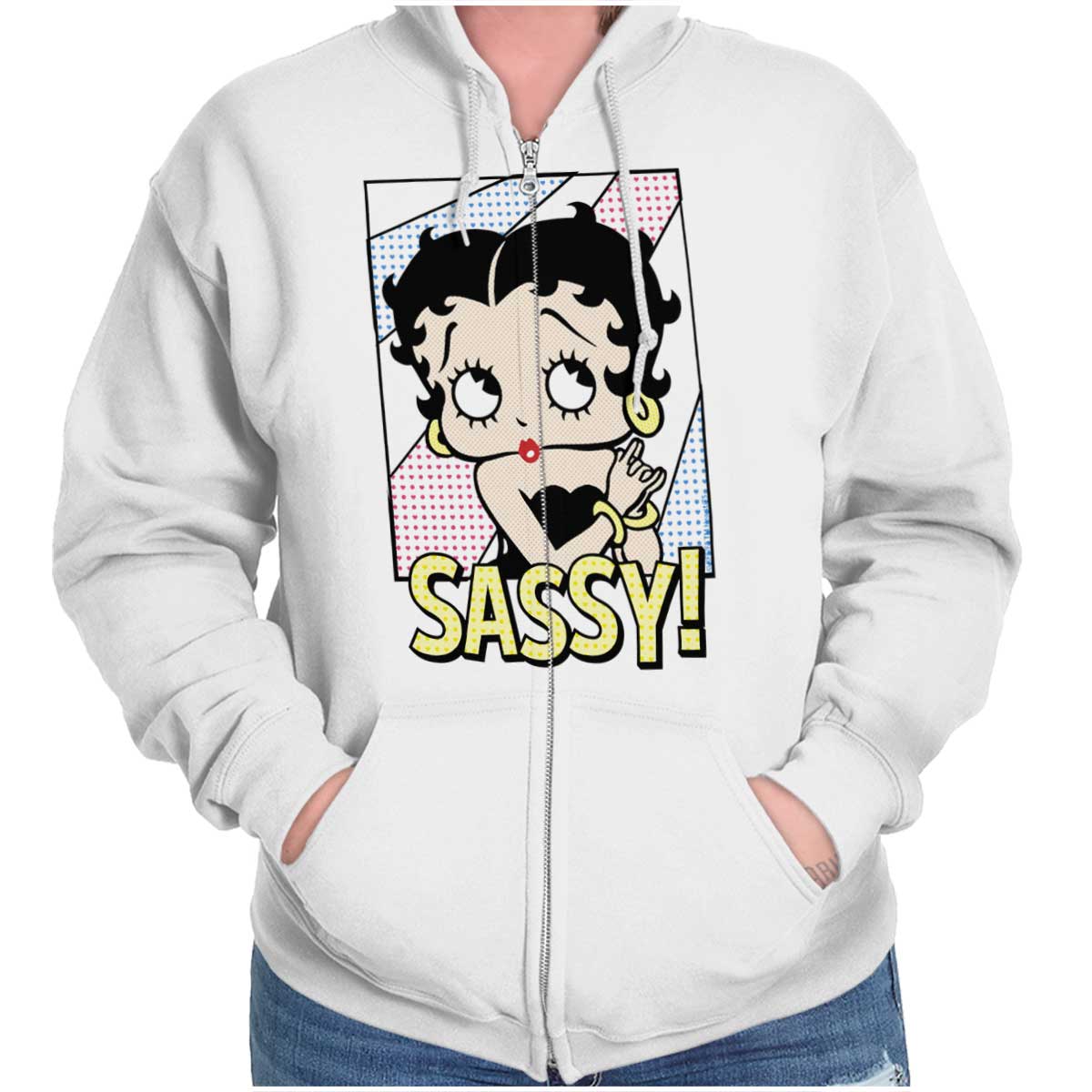 Sassy! Zip Hoodie-Direct To Garment Print-Brisco Apparel