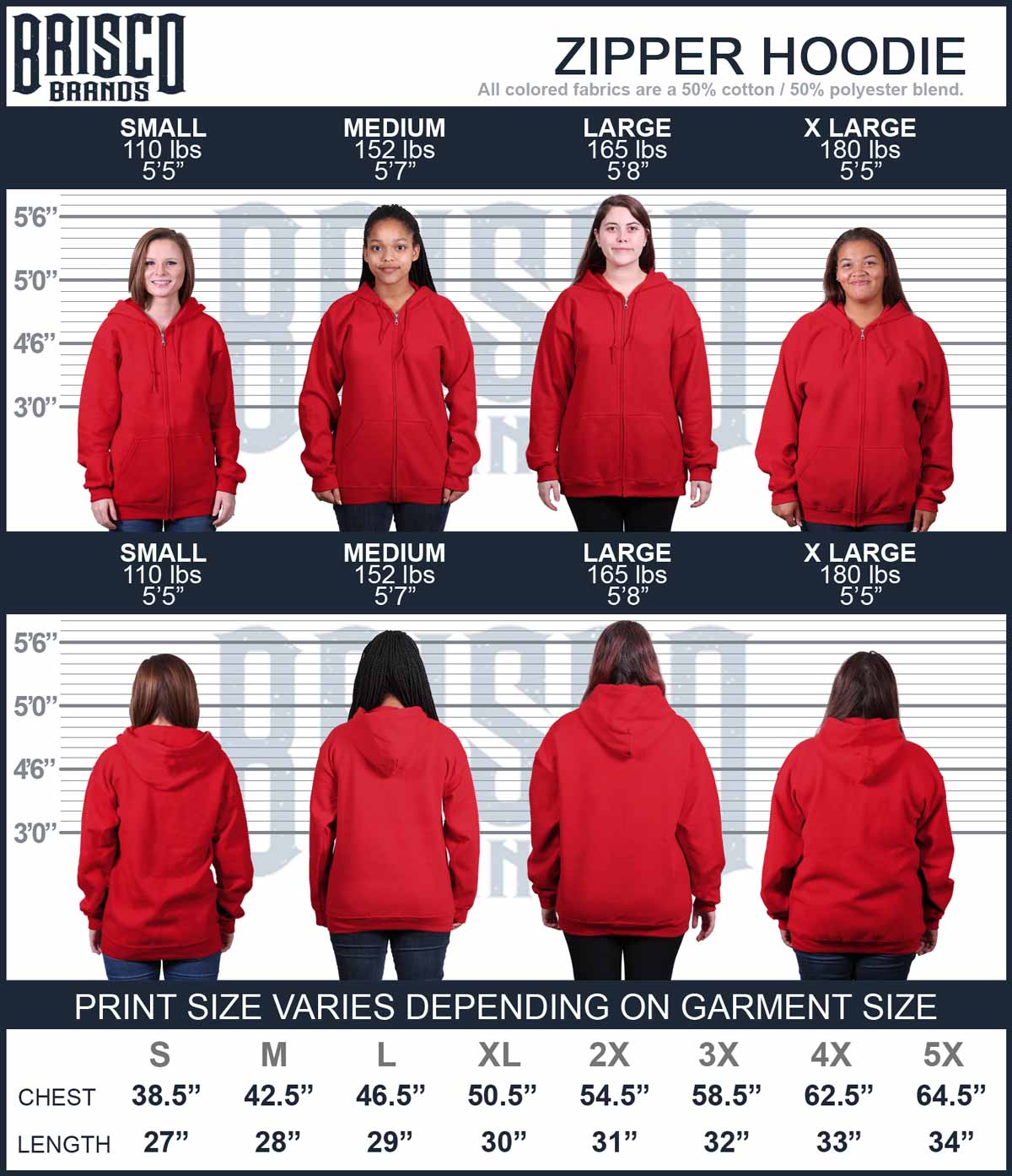 Own Luck Zip Hoodie-Direct To Garment Print-Brisco Apparel