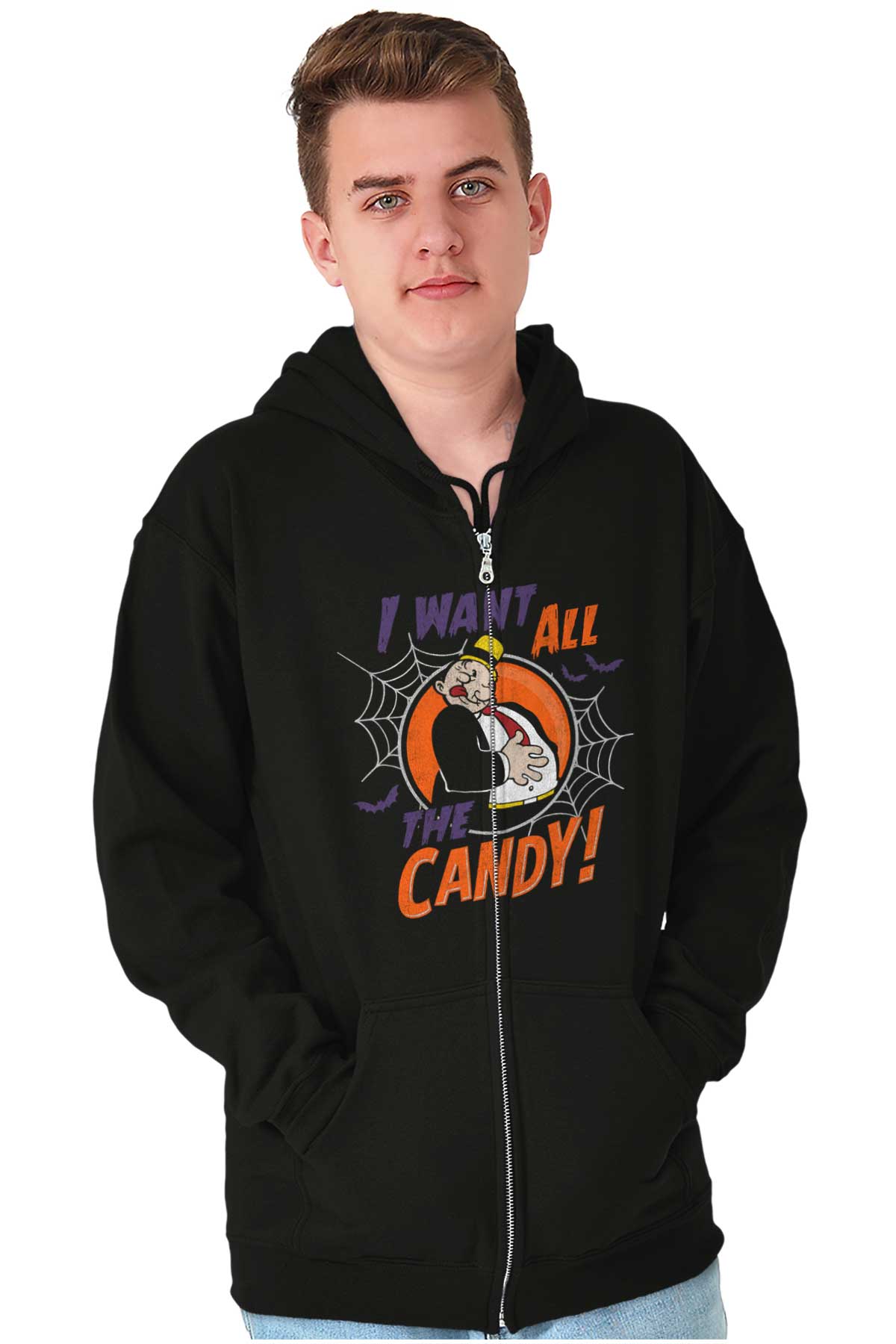 Wimpy All The Candy Zip Hoodie-Direct To Garment Print-Brisco Apparel