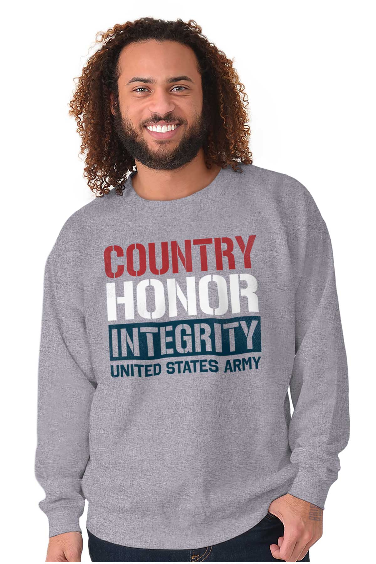 USA Army Country Crewneck Sweatshirt-Direct To Garment Print-Brisco Apparel