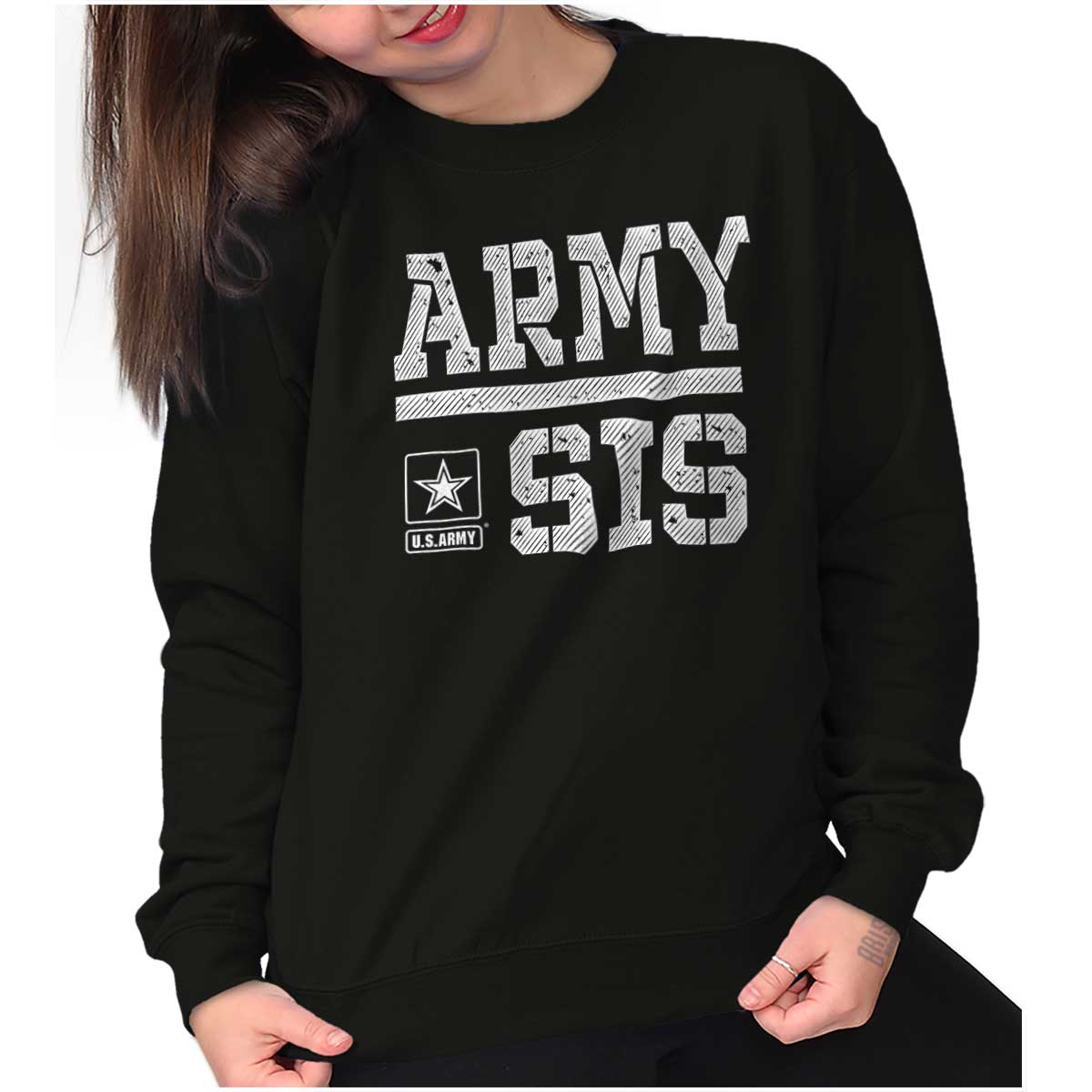Army Sis Crewneck Sweatshirt US Army Officially Licensed Brisco Brands