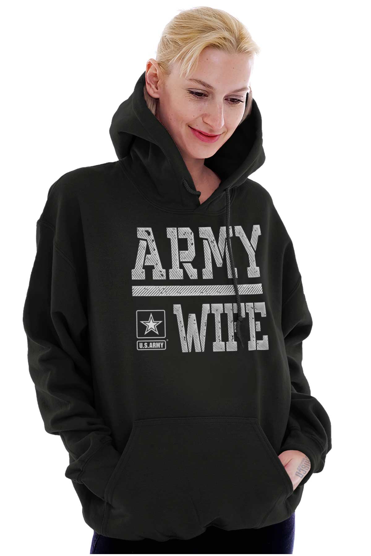 Army Wife Hoodie-Direct To Garment Print-Brisco Apparel