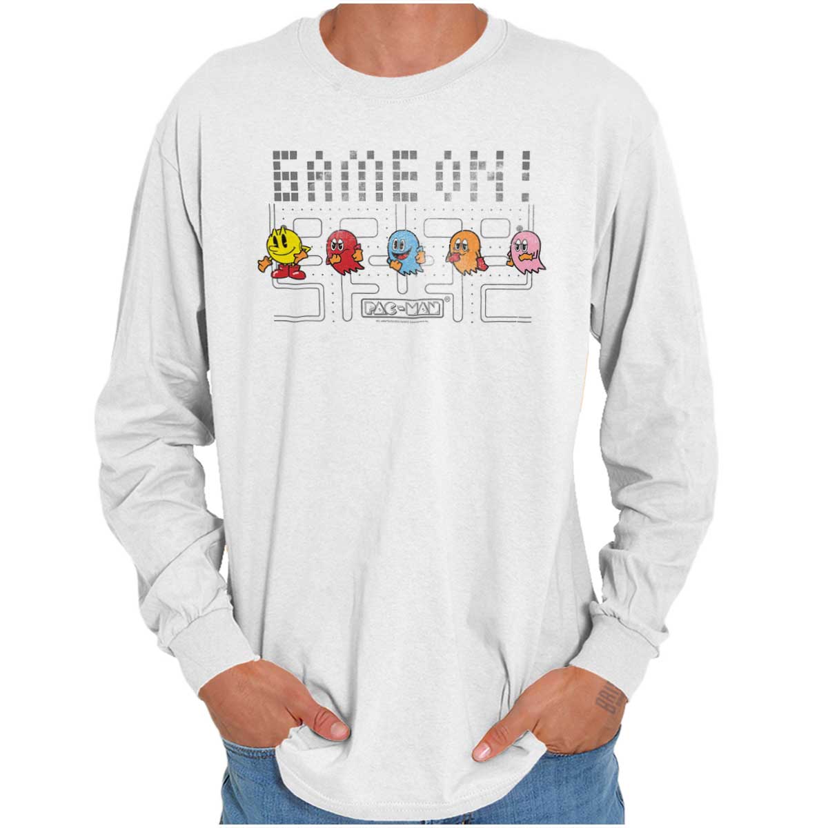 PACMAN Ghosts Game On Long Sleeve T Shirt