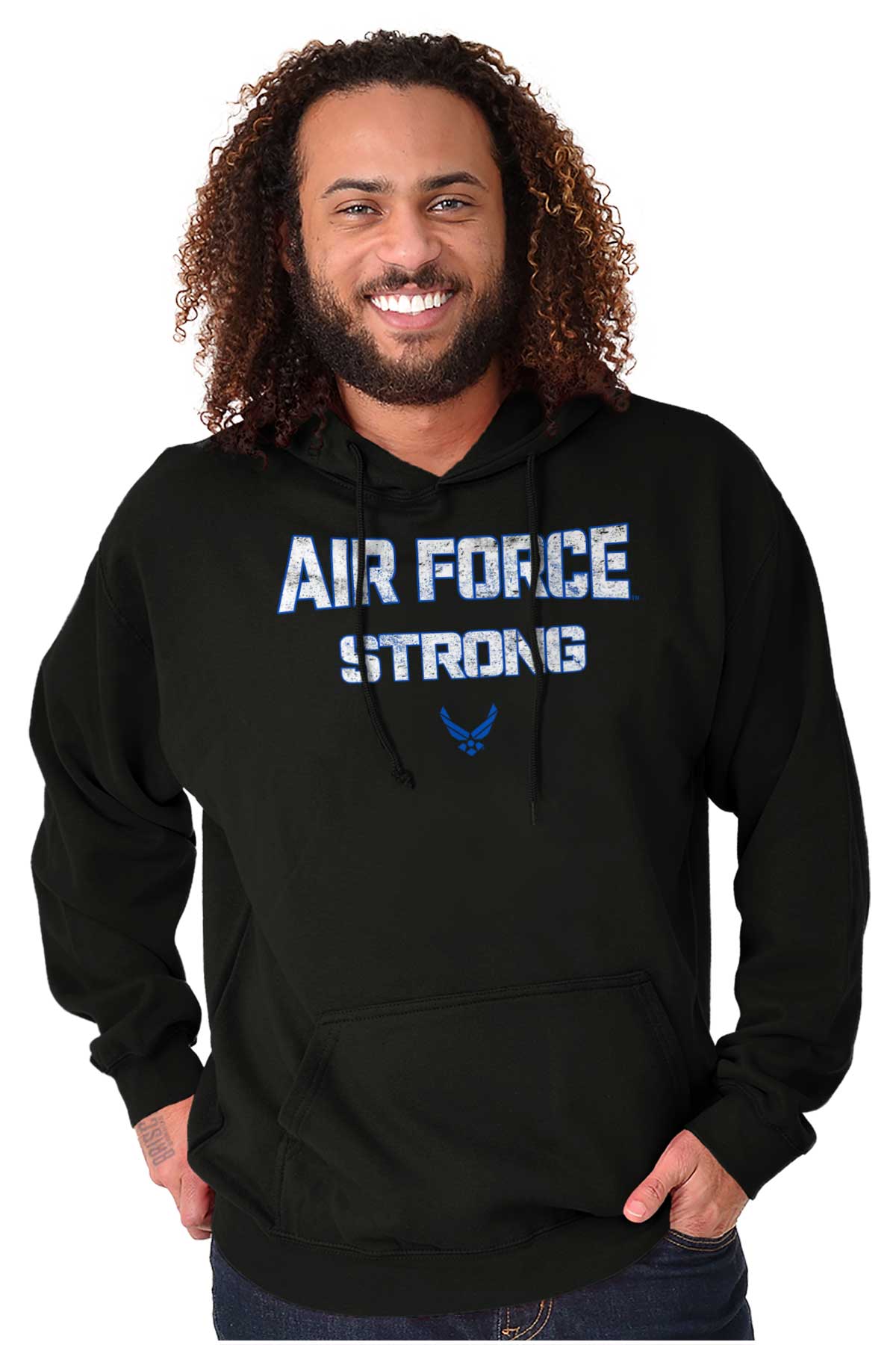 Strong USA Air Force Hoodie-Direct To Garment Print-Brisco Apparel