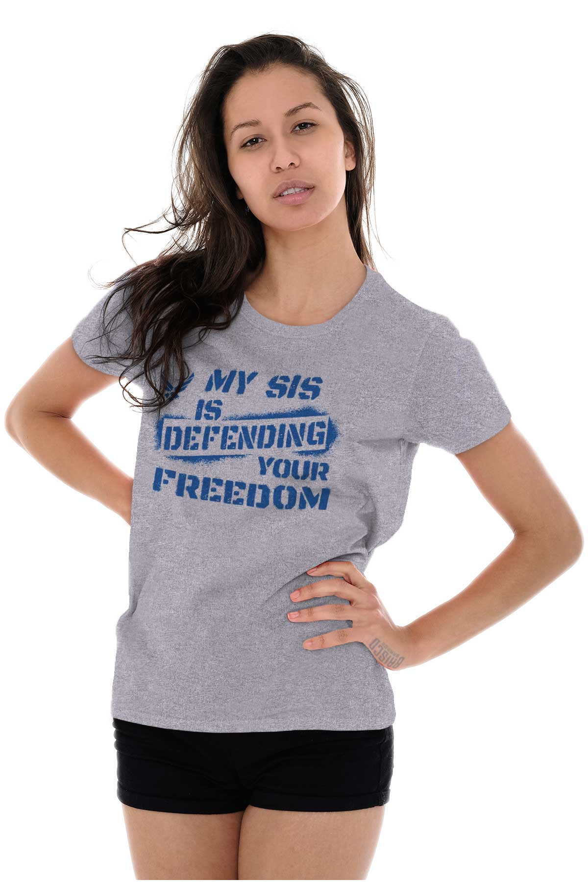 Sister Air Force Ladies T Shirt-Direct To Garment Print-Brisco Apparel