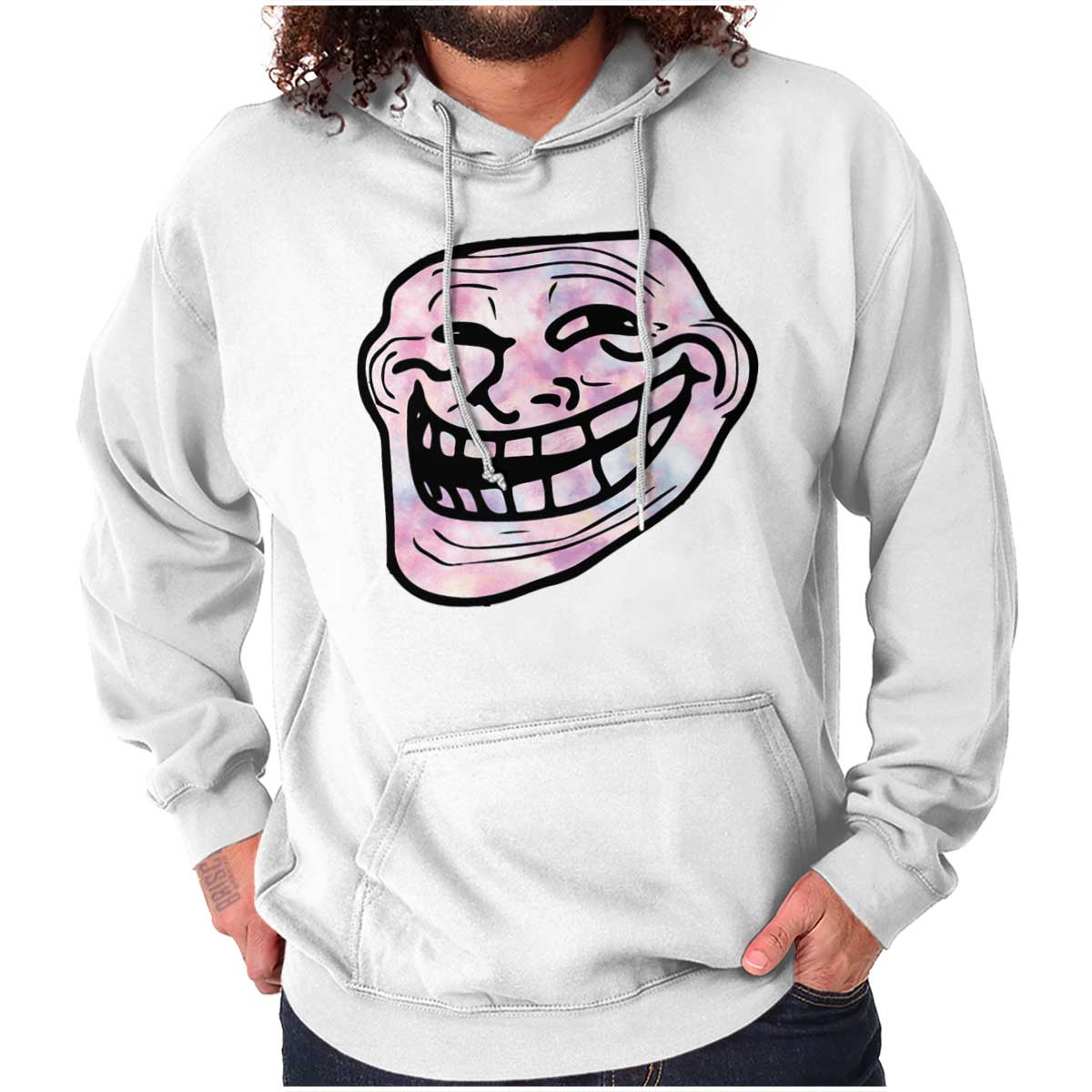 Troll Face Meme Hoodie-Direct To Garment Print-Brisco Apparel