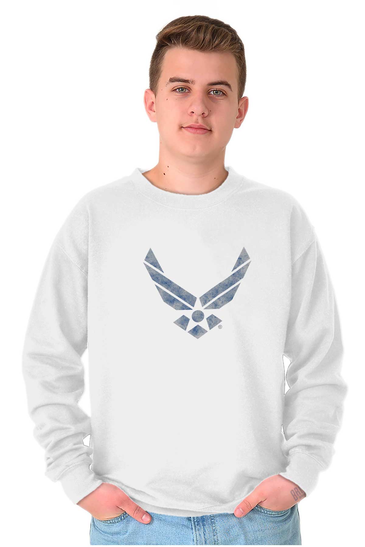 USAF Wing Logo Crewneck Sweatshirt-Direct To Garment Print-Brisco Apparel
