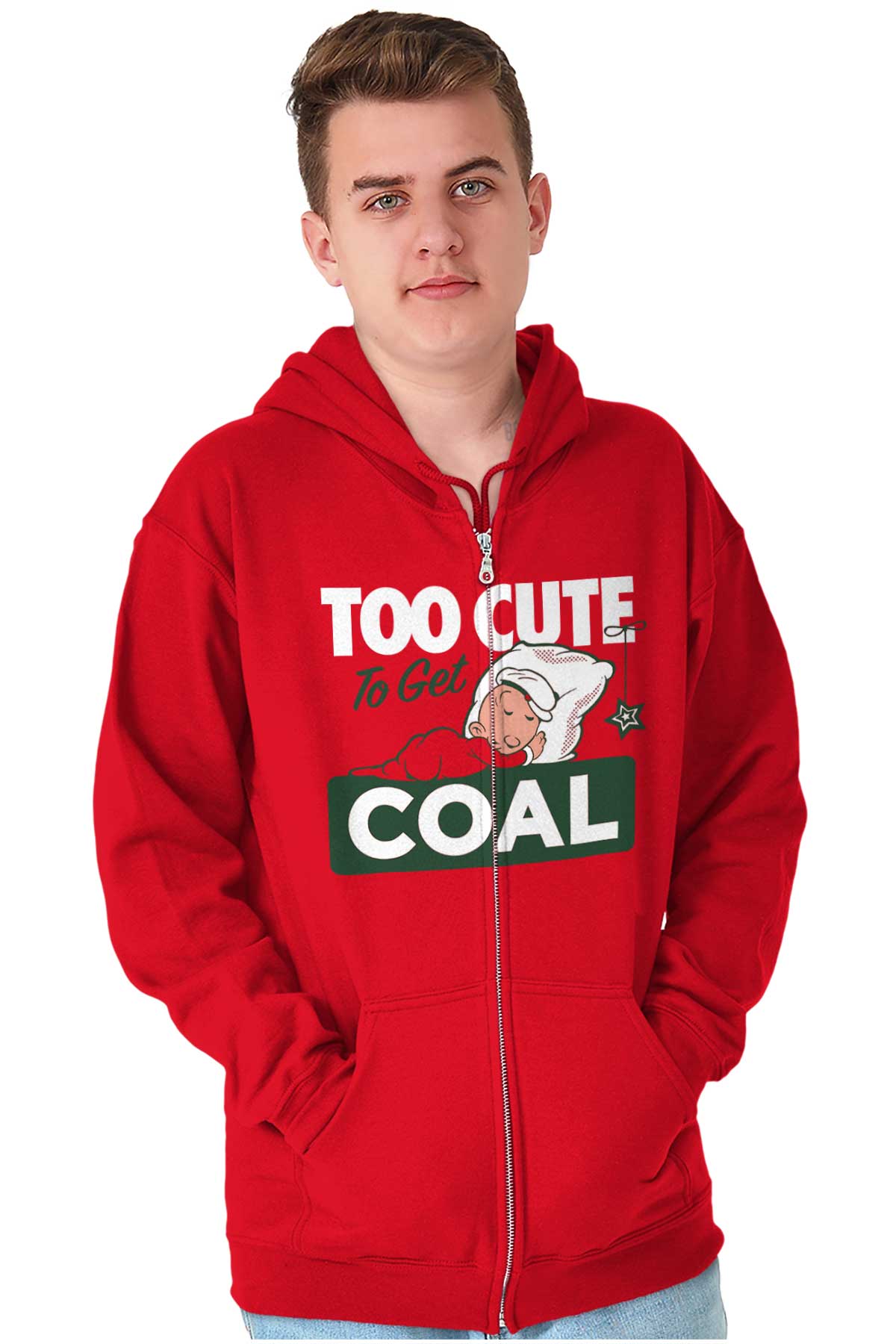 Swee'Pea Too Cute Zip Hoodie-Direct To Garment Print-Brisco Apparel