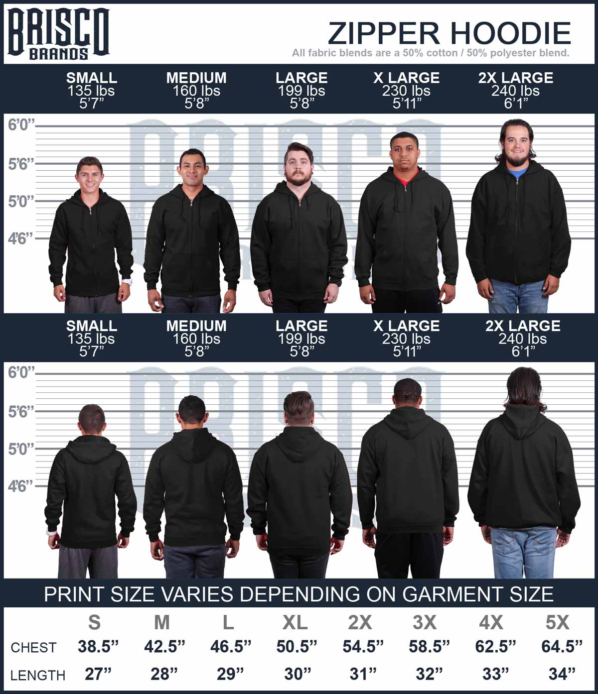 Strong To The Finish Zip Hoodie-Direct To Garment Print-Brisco Apparel