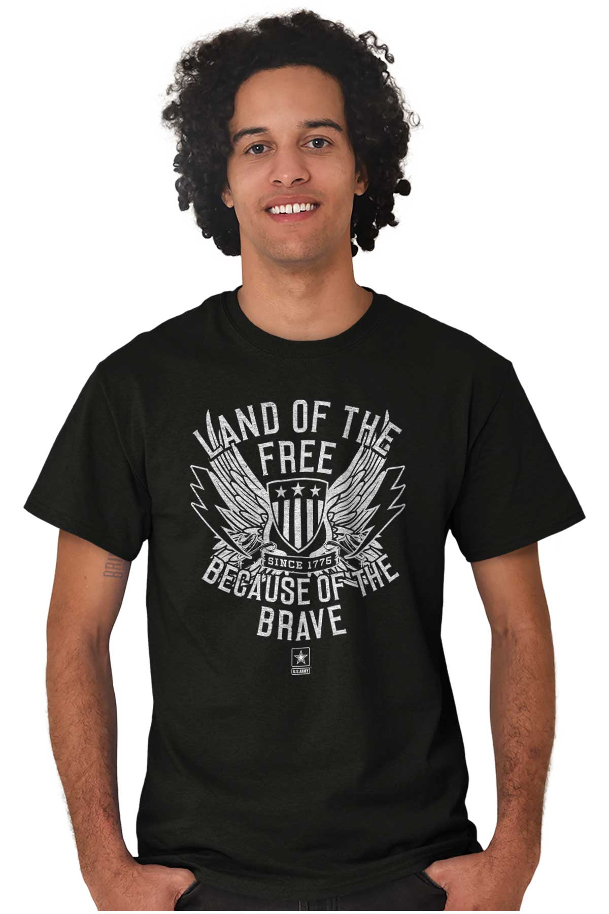 Free Because Brave T Shirt-Direct To Garment Print-Brisco Apparel