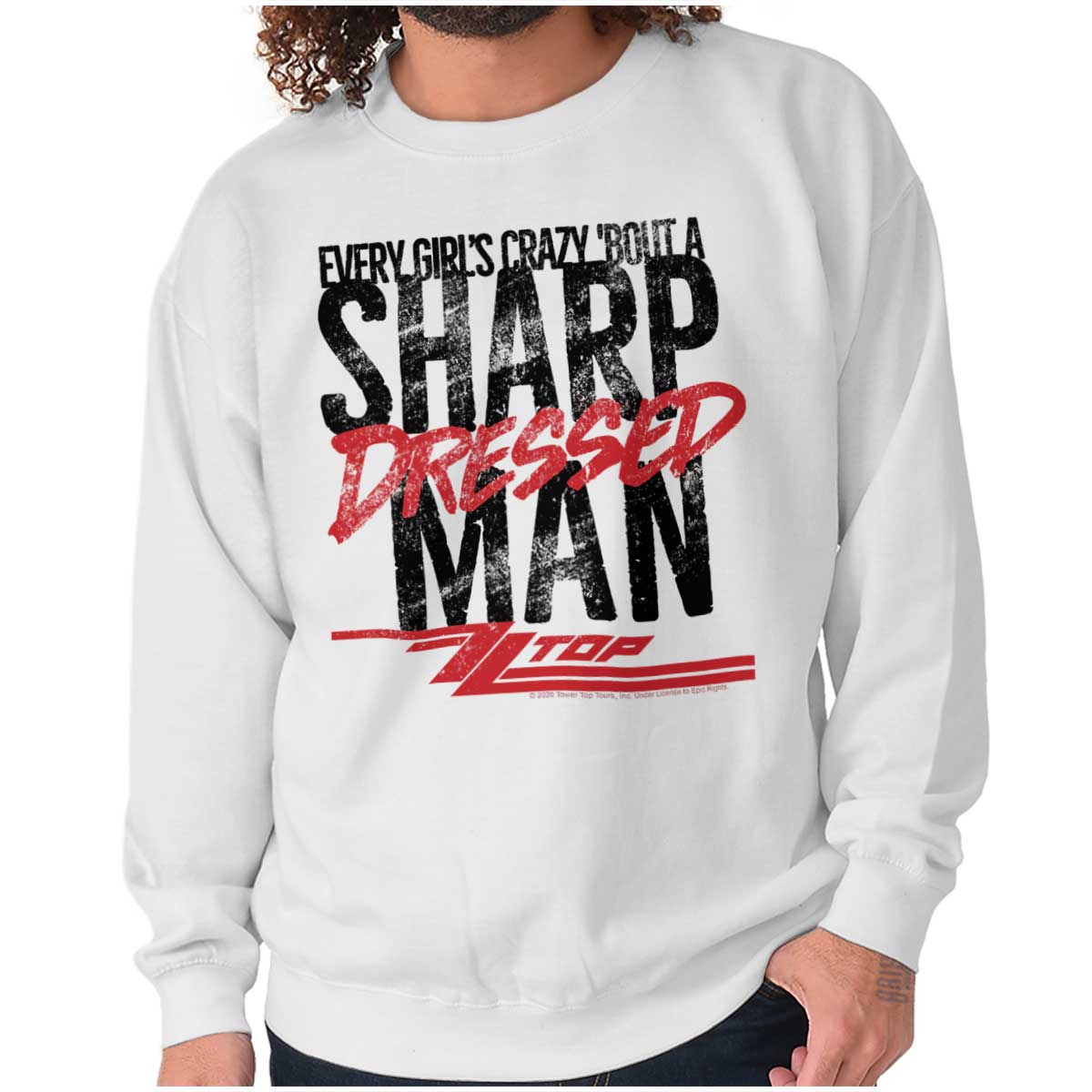 ZZ Top Sharp Dressed Man Crewneck Sweatshirt | ZZ Top | Officially Licensed  | Br