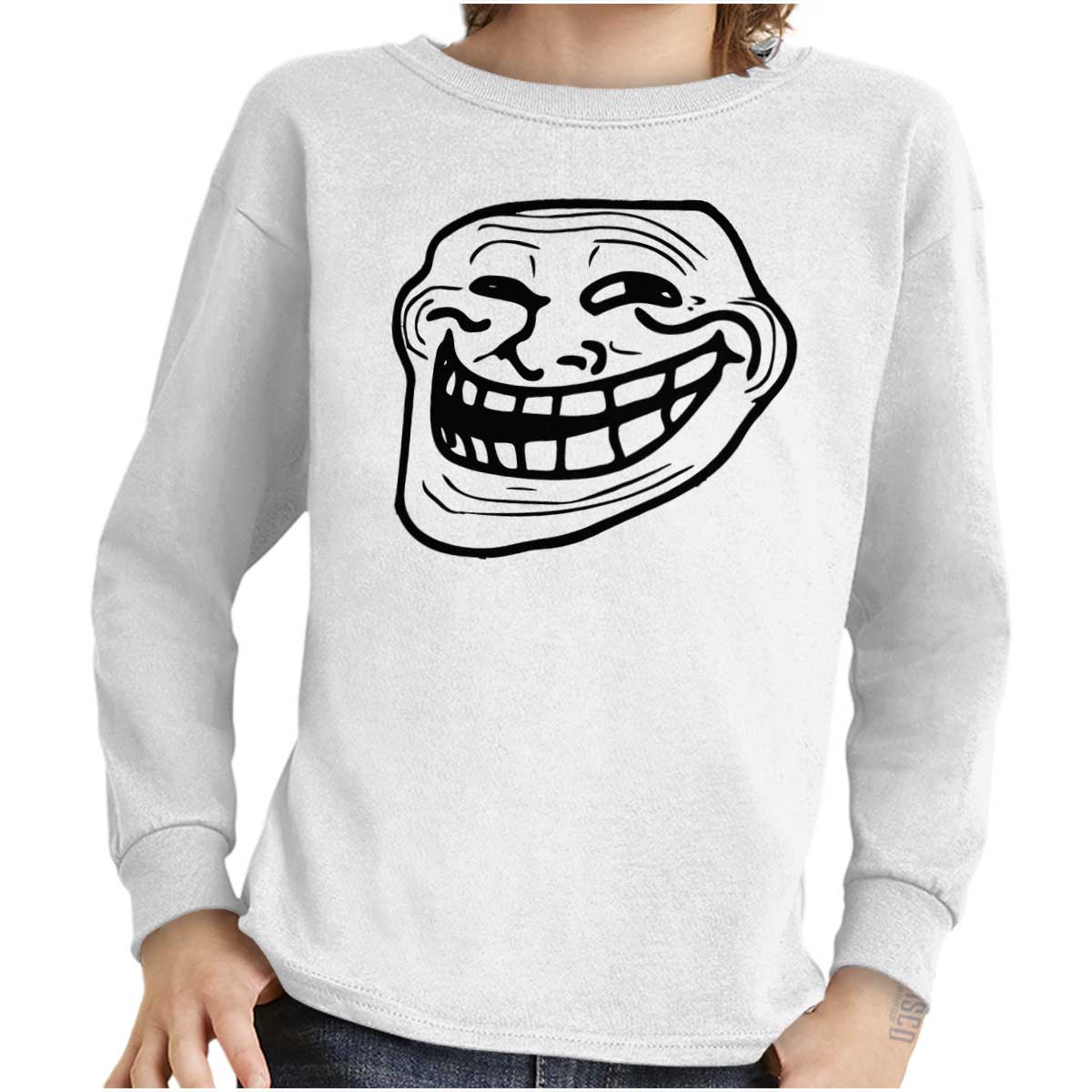 Troll Face Original Meme Smile Mad Long Sleeve TShirt Men Women Brisco  Brands 2X