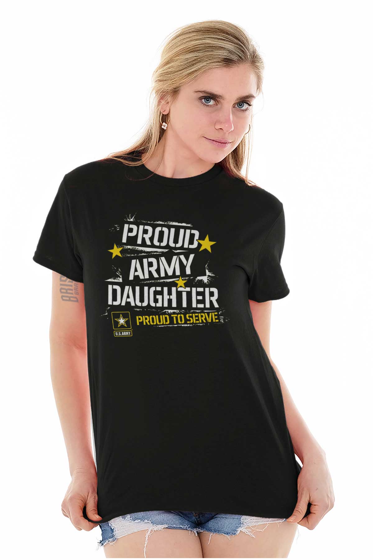 Proud Army Daughter T Shirt-Direct To Garment Print-Brisco Apparel