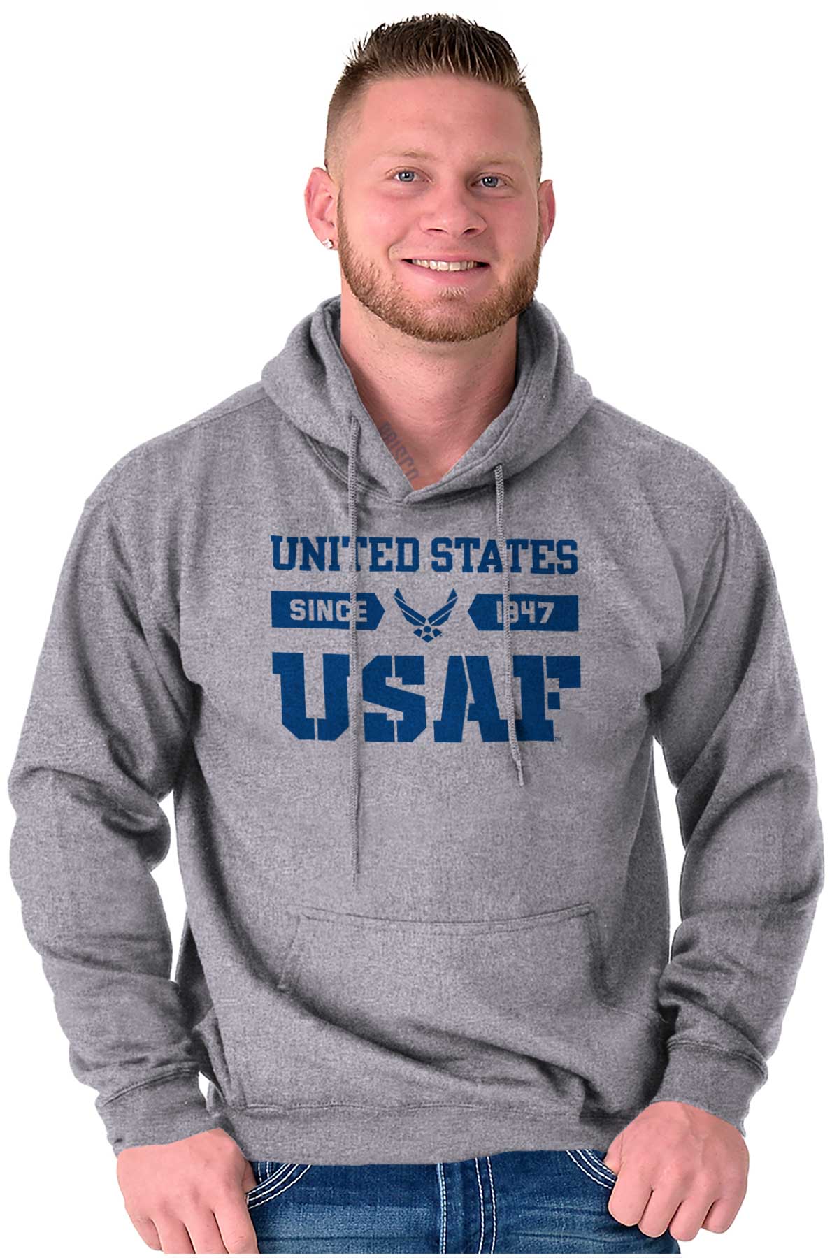 USAF United States Hoodie-Direct To Garment Print-Brisco Apparel