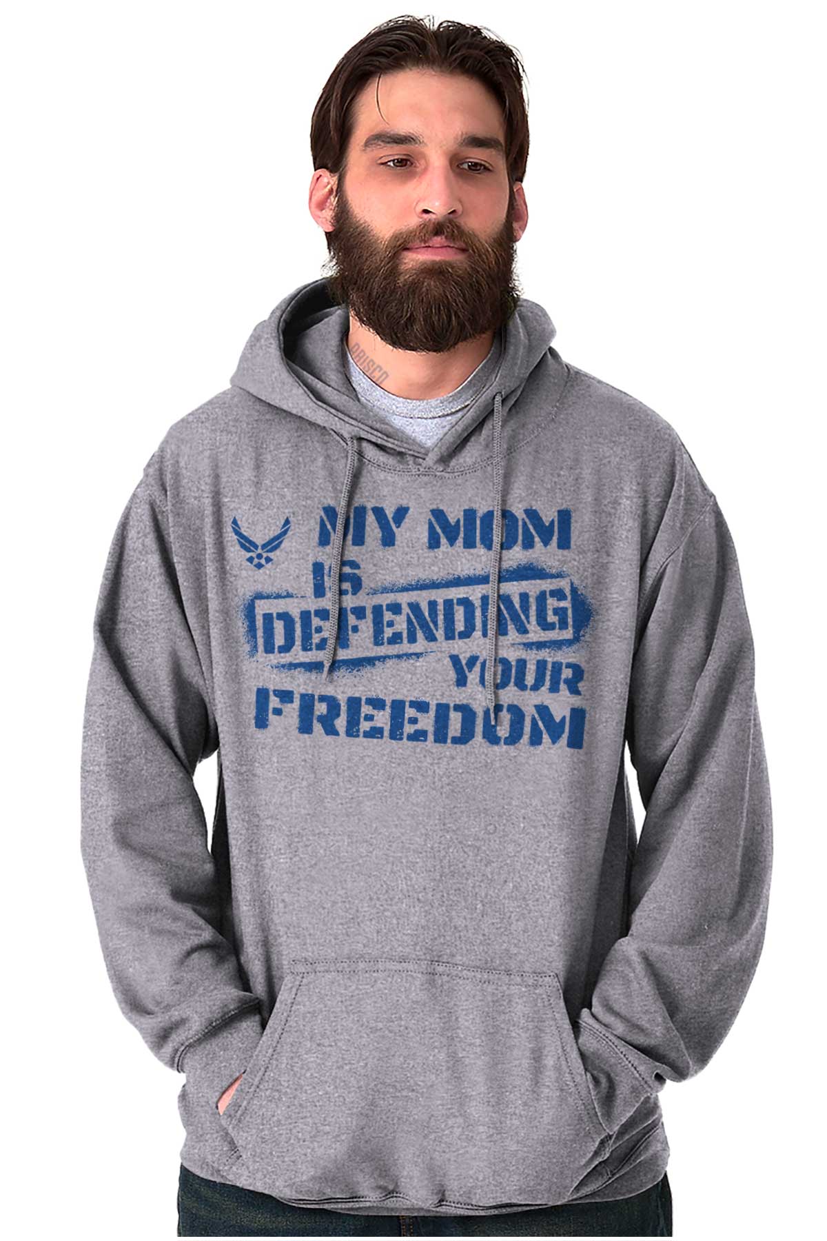 Mom Air Force Hoodie-Direct To Garment Print-Brisco Apparel