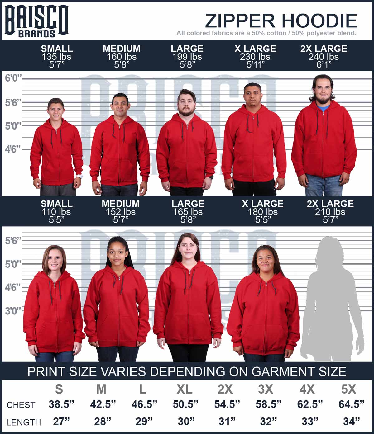 Power Up Zip Hoodie-Direct To Garment Print-Brisco Apparel