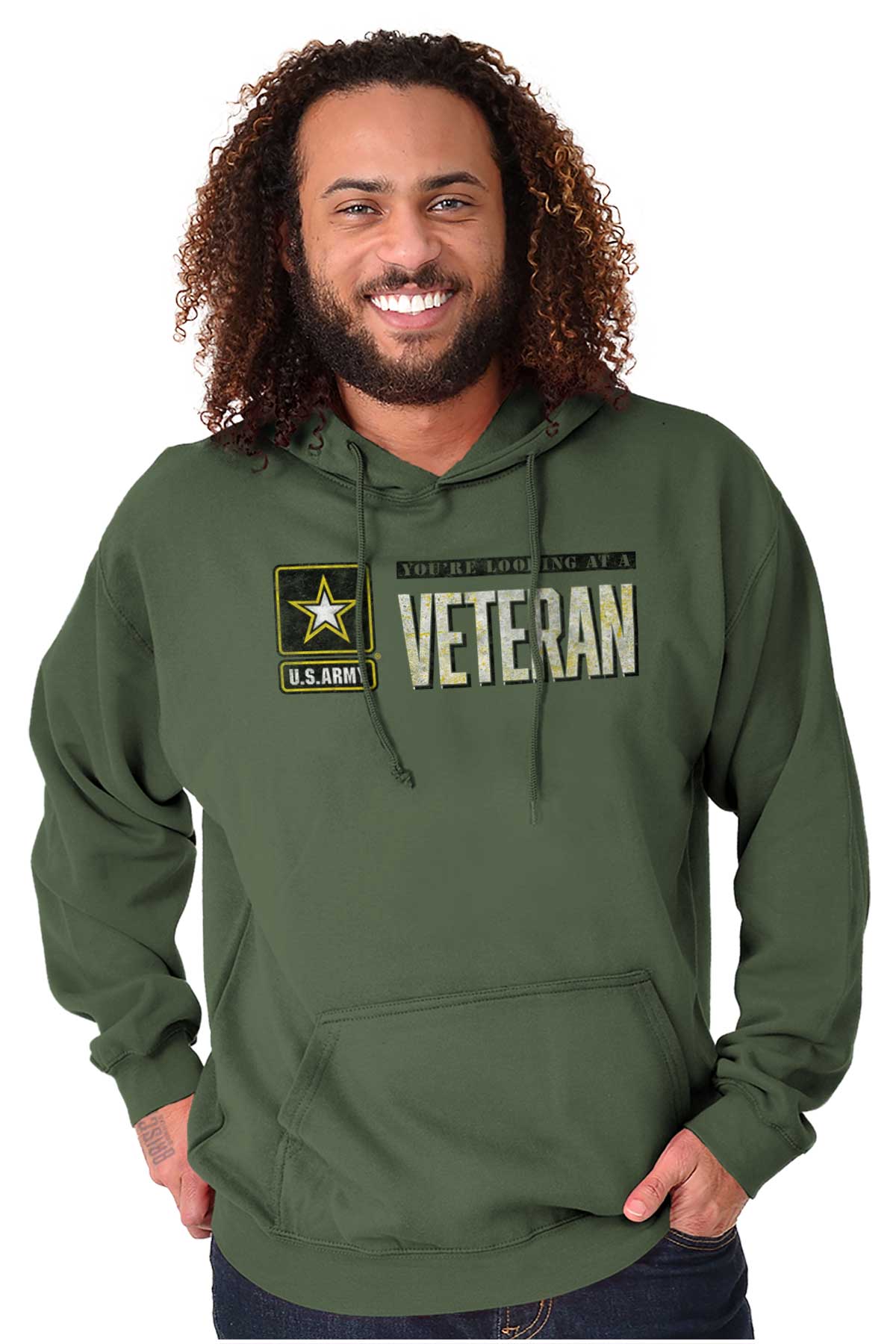 Army Logo Veteran Hoodie-Direct To Garment Print-Brisco Apparel