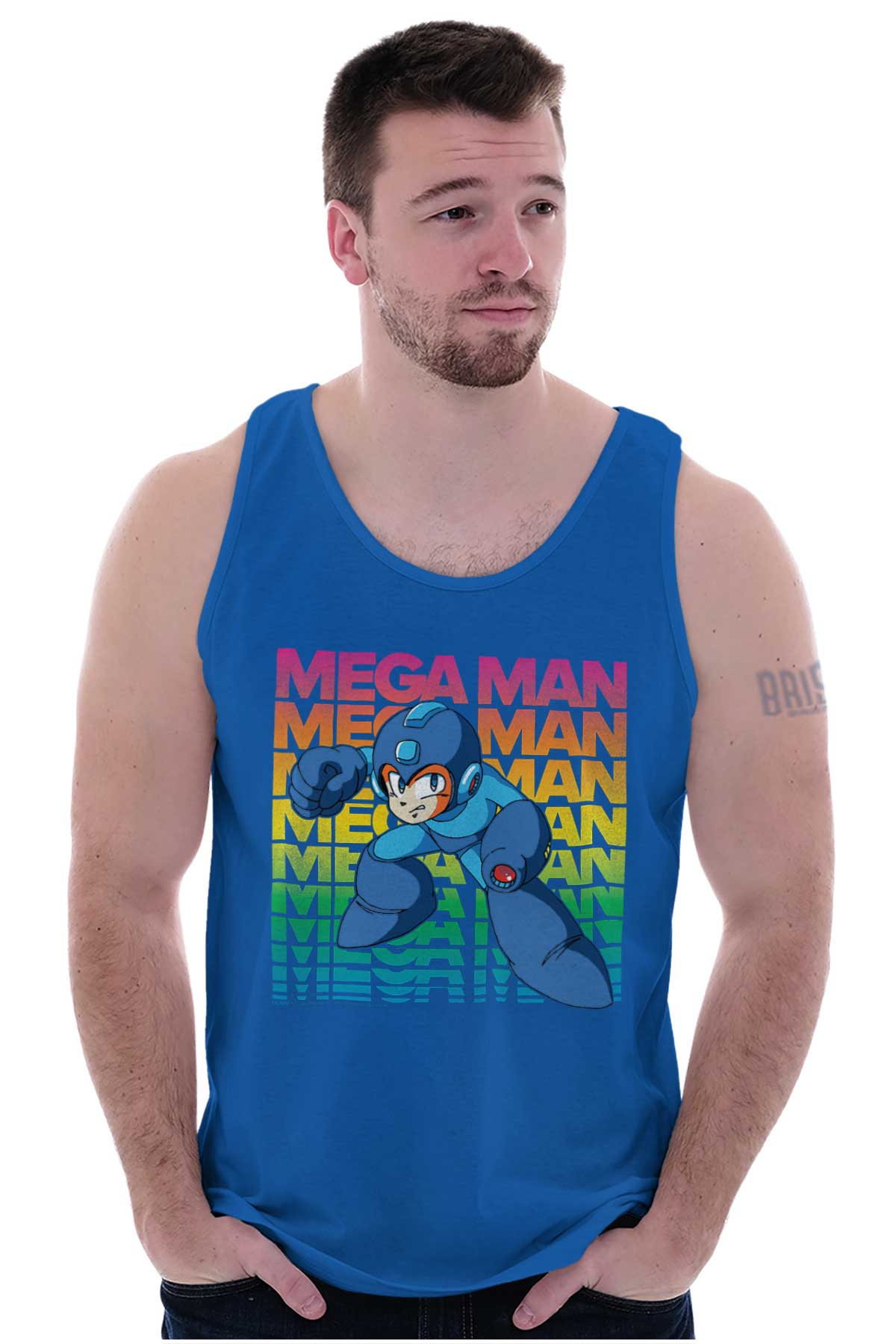 Mega Man Cartoon Tank Top-Direct To Garment Print-Brisco Apparel