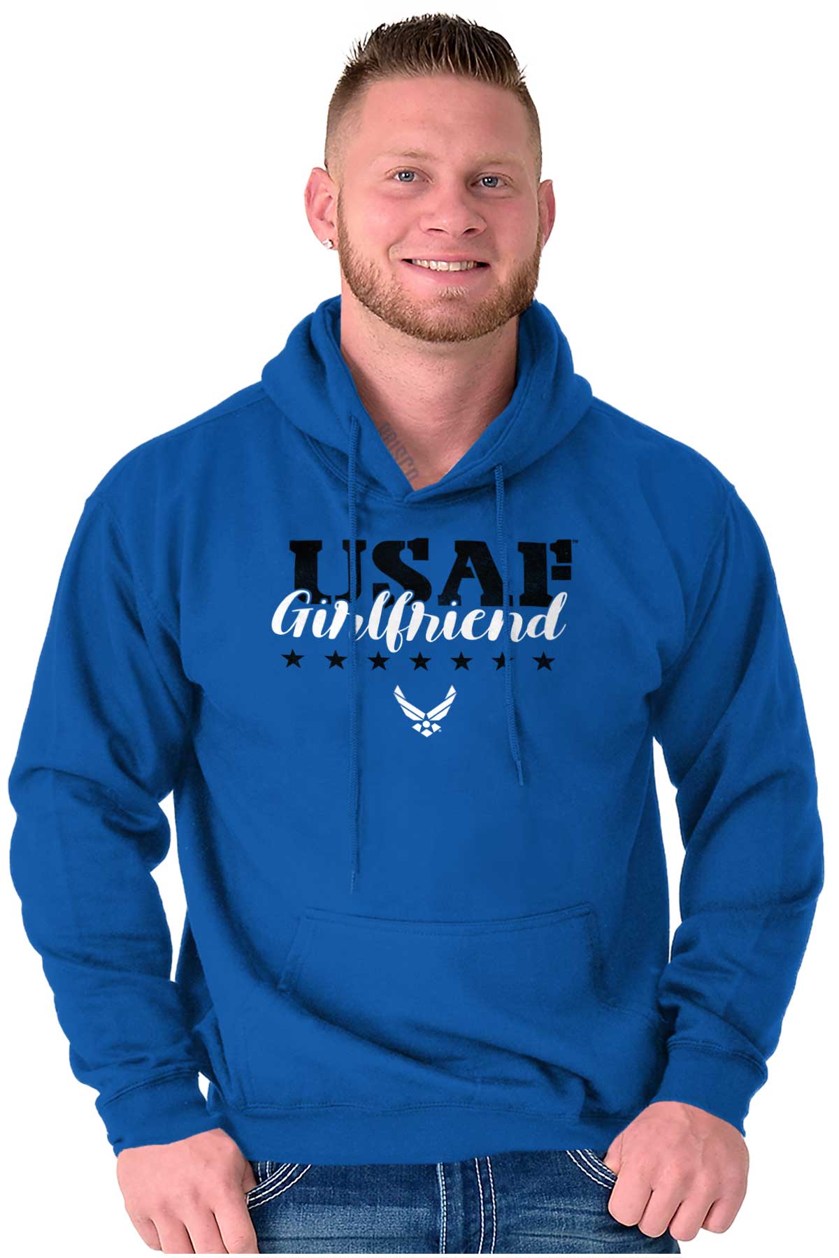 USAF Girlfriend Hoodie-Direct To Garment Print-Brisco Apparel