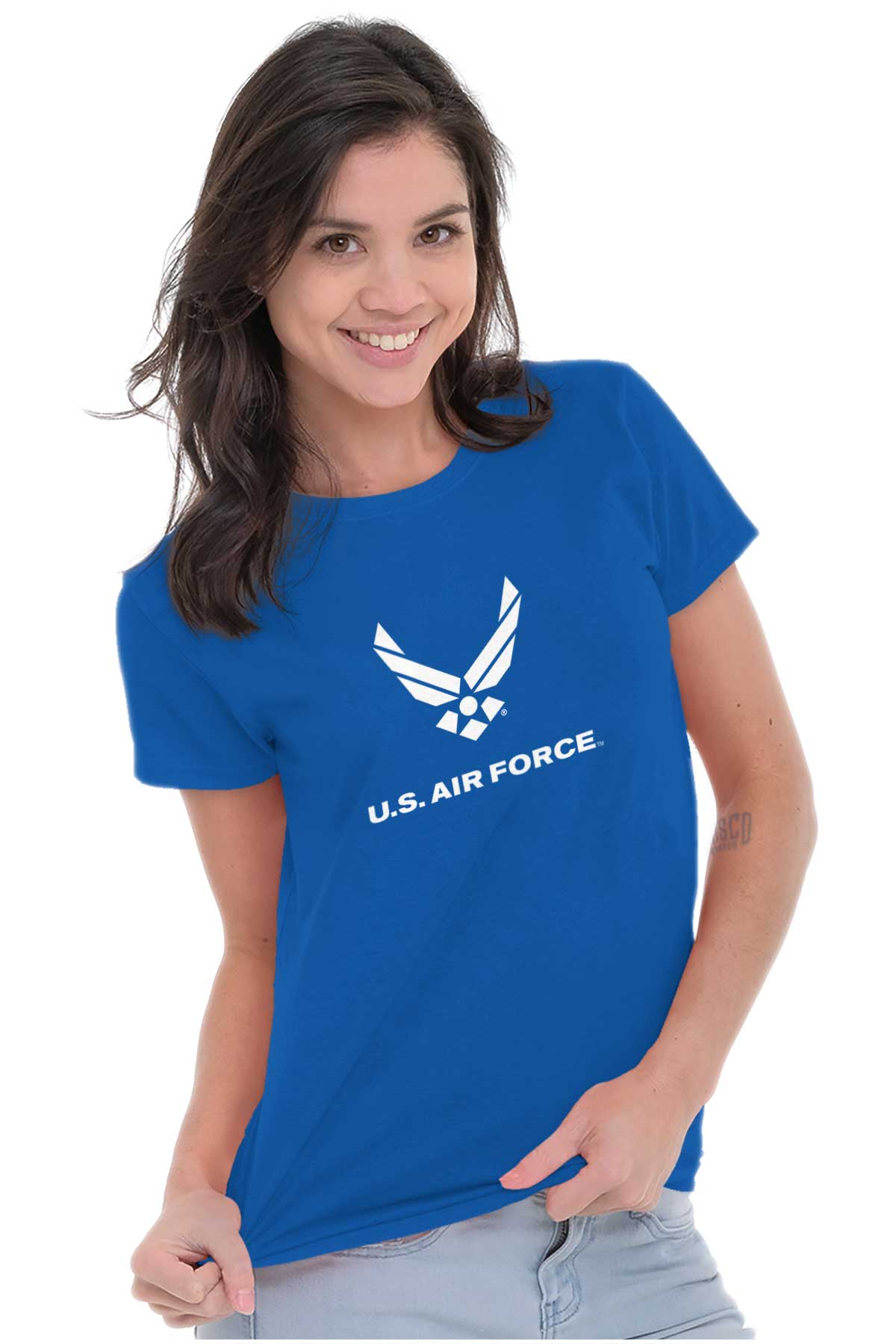 U.S. Air Force Fighter Wi Ladies T Shirt-Direct To Garment Print-Brisco Apparel