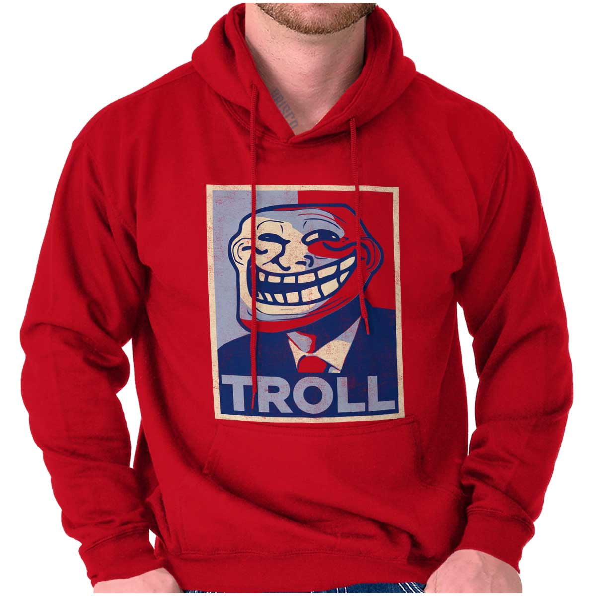 Troll Face Meme Hoodie-Direct To Garment Print-Brisco Apparel