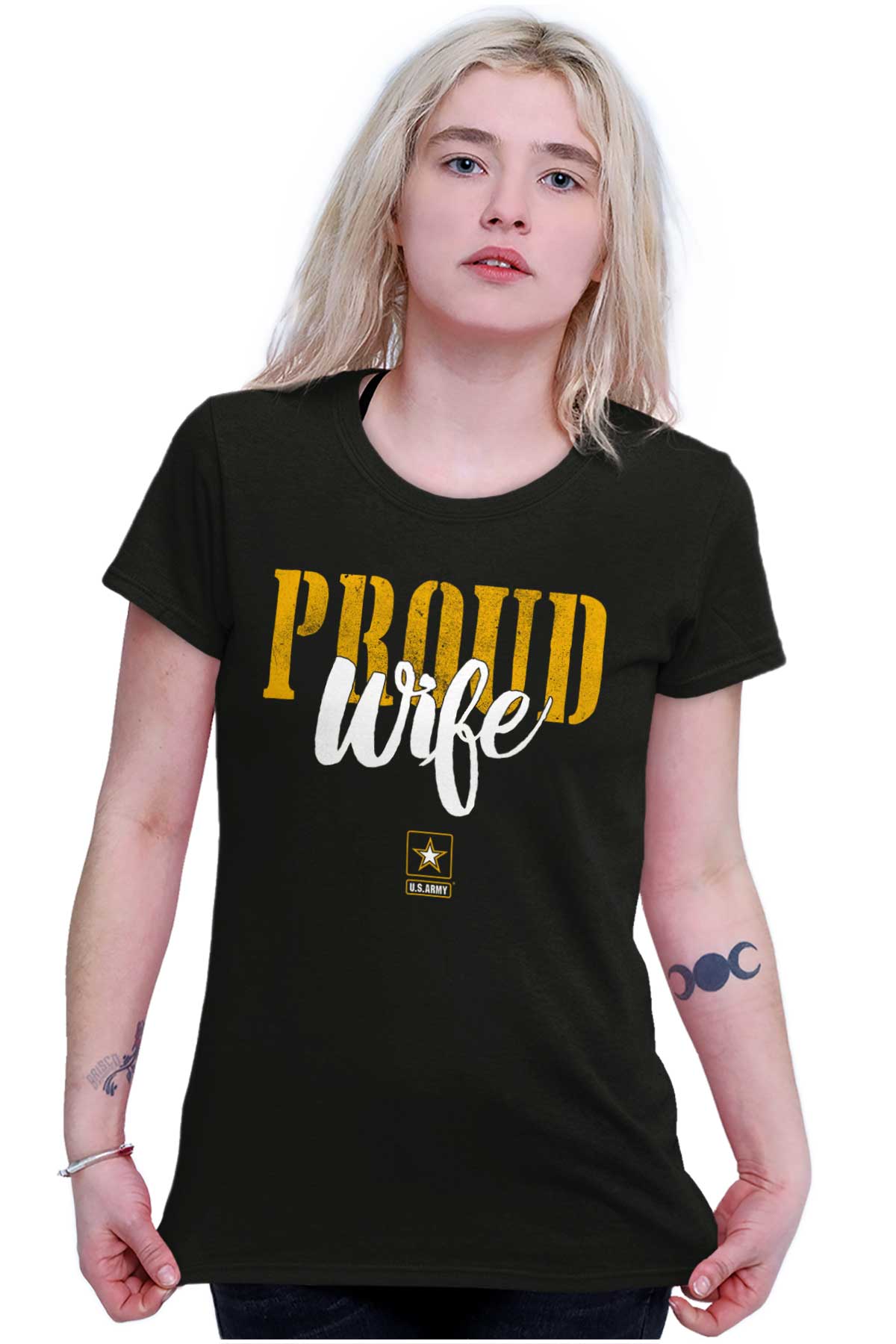 Proud Wife Ladies T Shirt-Direct To Garment Print-Brisco Apparel