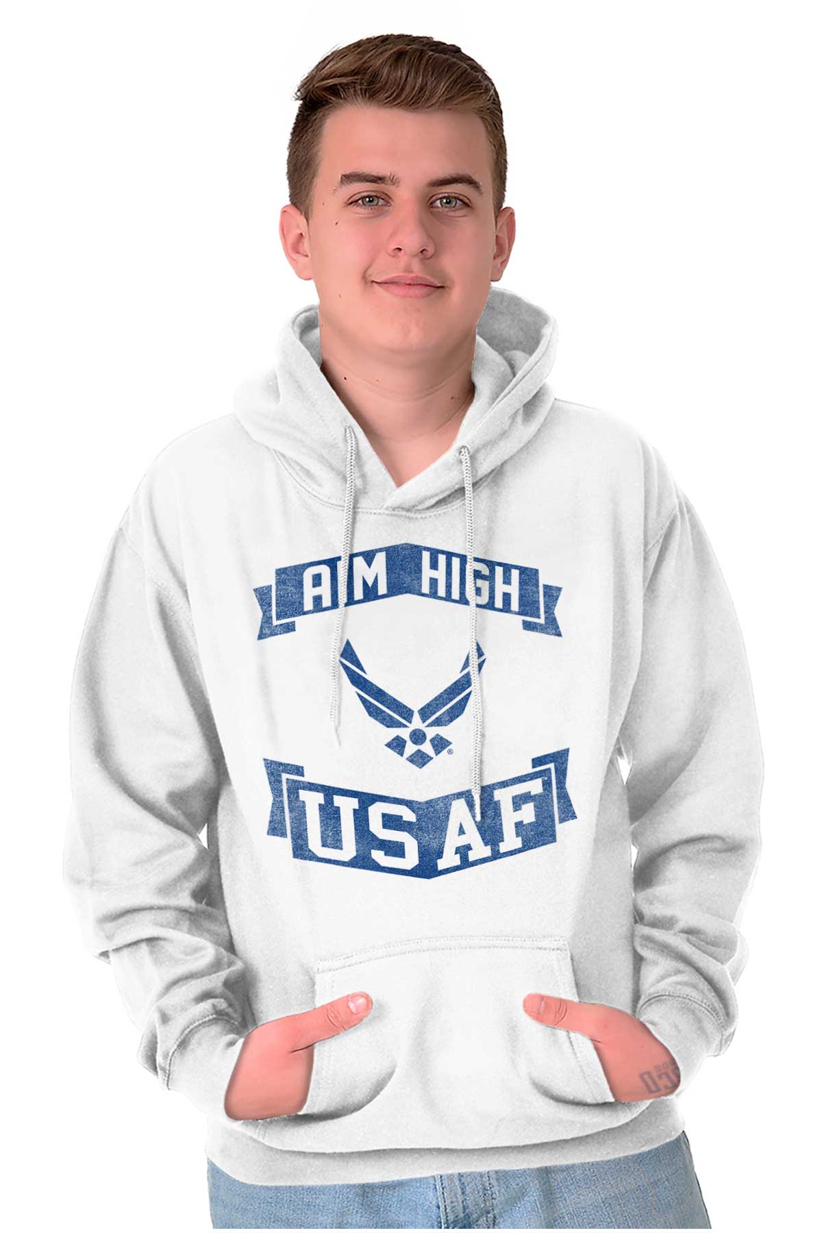 Aim High USAF Hoodie-Direct To Garment Print-Brisco Apparel